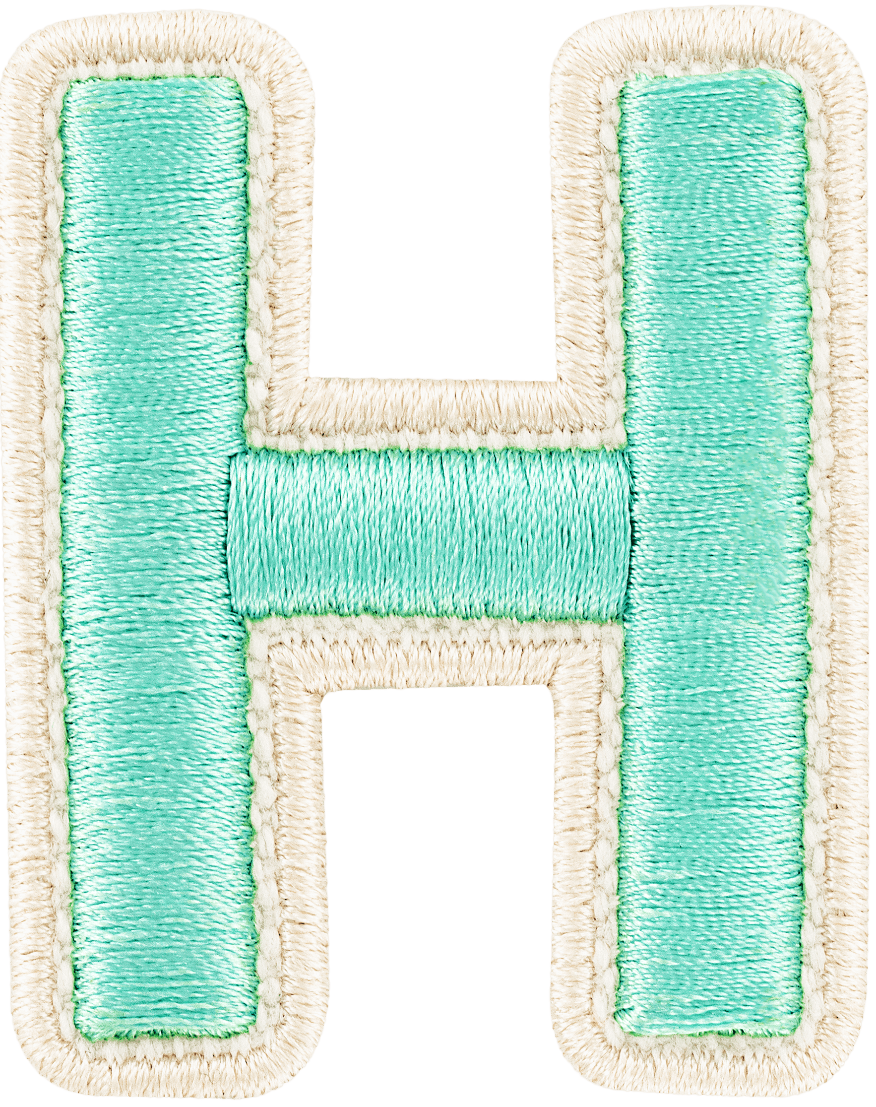 Cotton Candy Rolled Embroidery Letter Patch