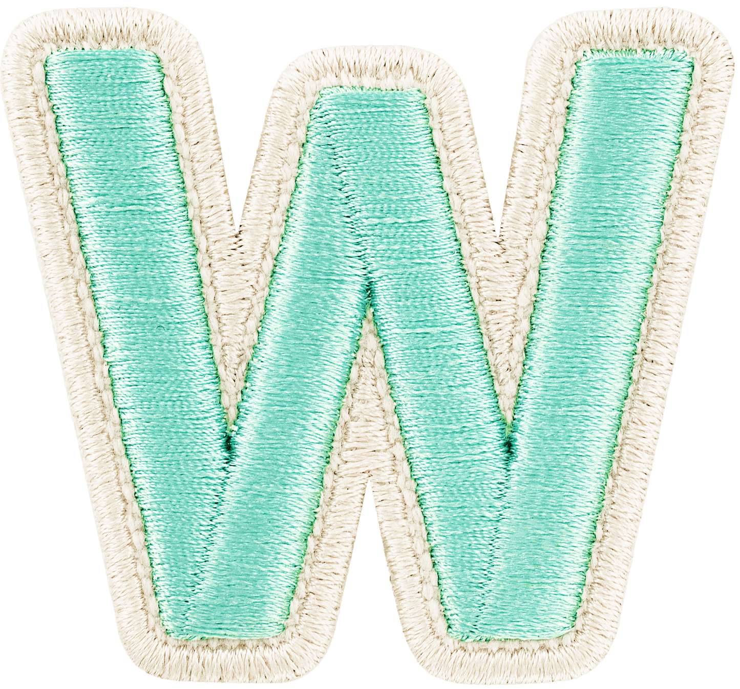 Cotton Candy Rolled Embroidery Letter Patch