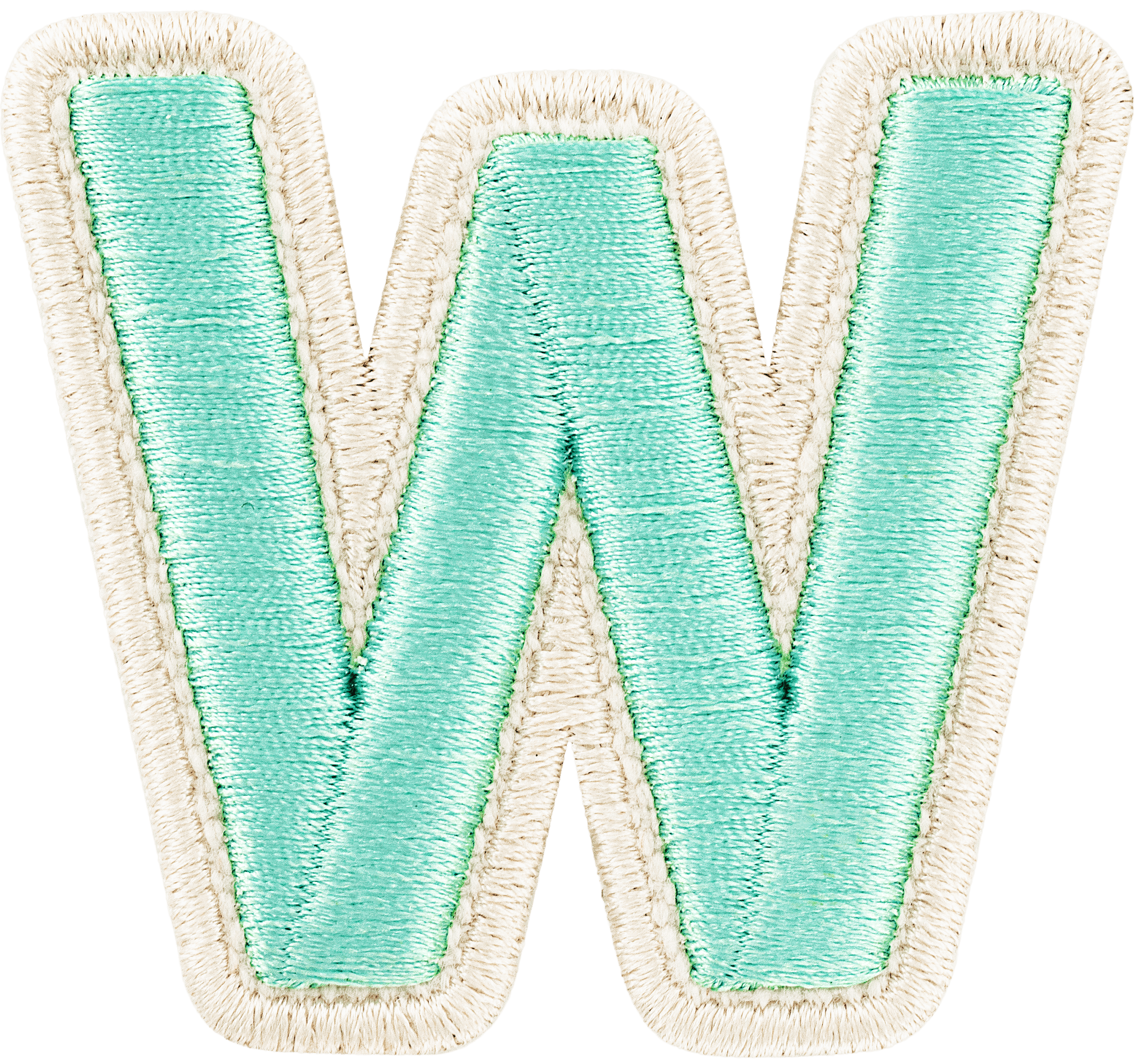 Cotton Candy Rolled Embroidery Letter Patch