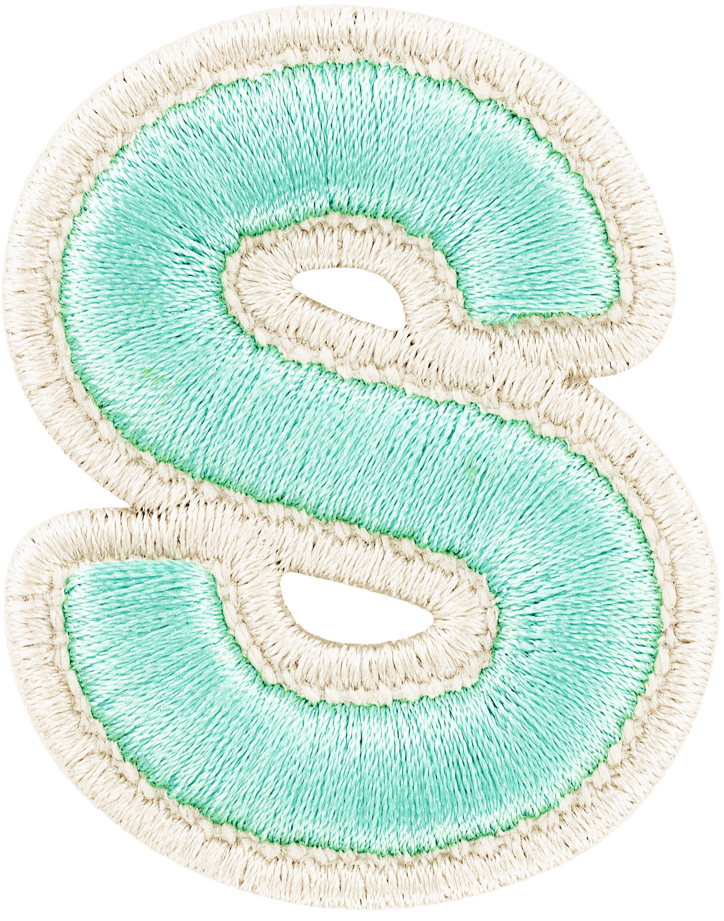 Cotton Candy Rolled Embroidery Letter Patch