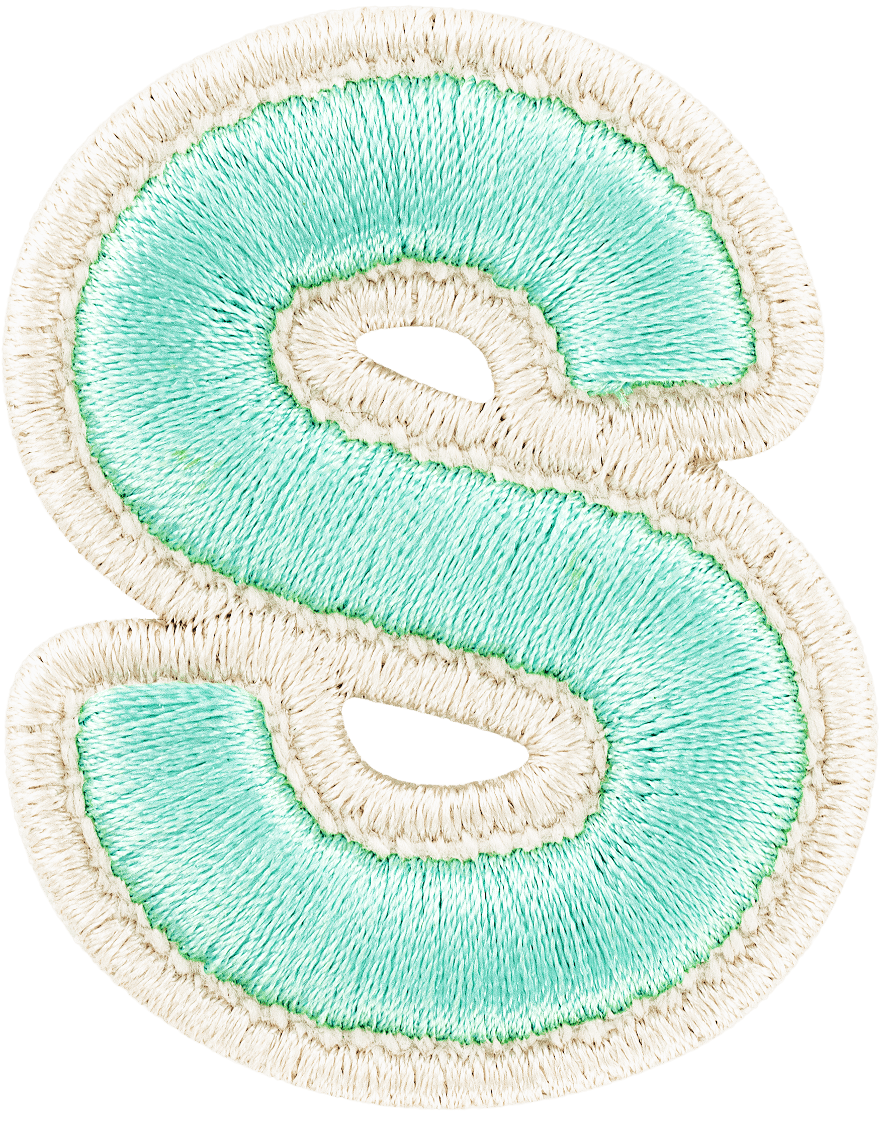 Cotton Candy Rolled Embroidery Letter Patch