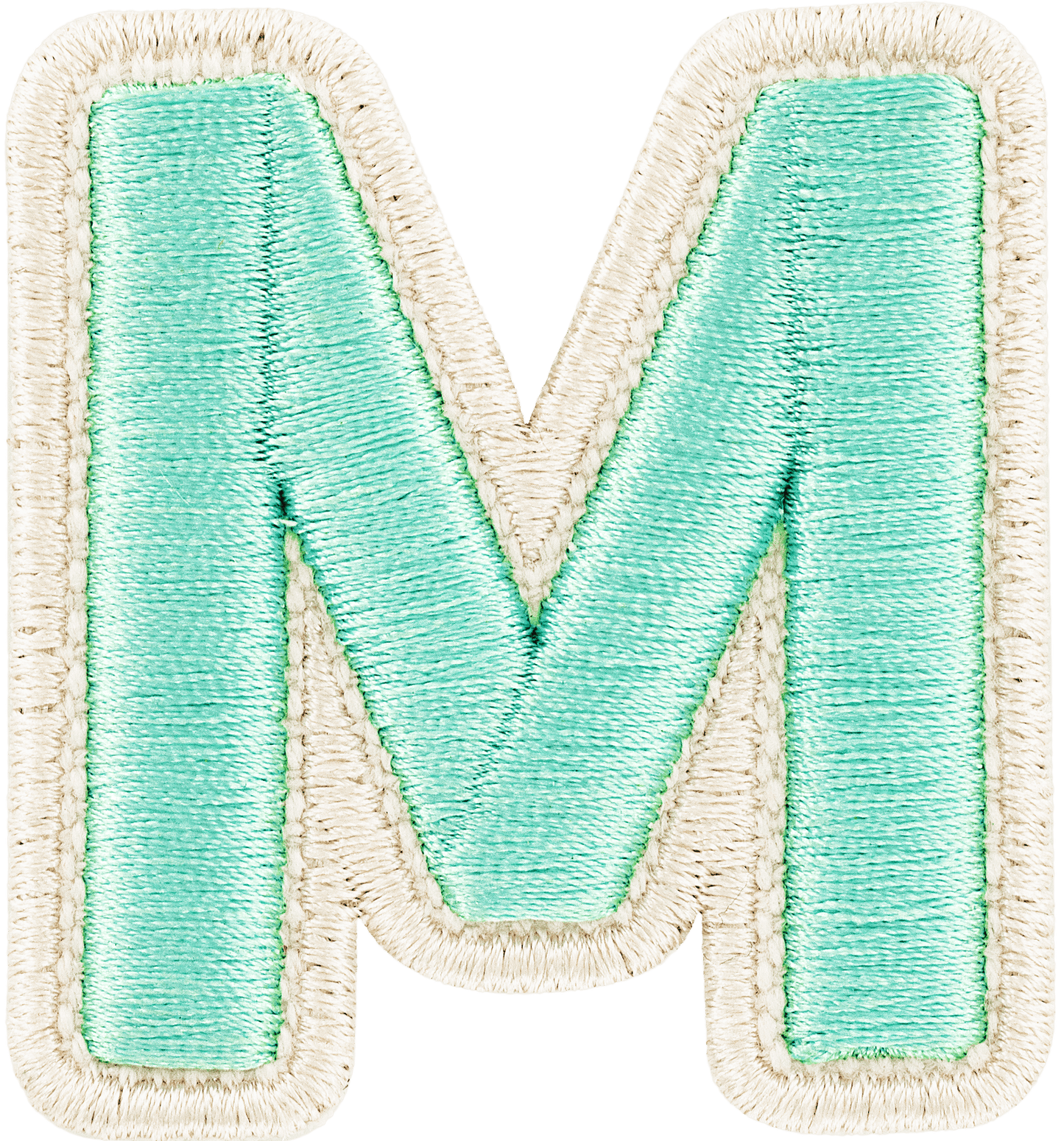 Cotton Candy Rolled Embroidery Letter Patch