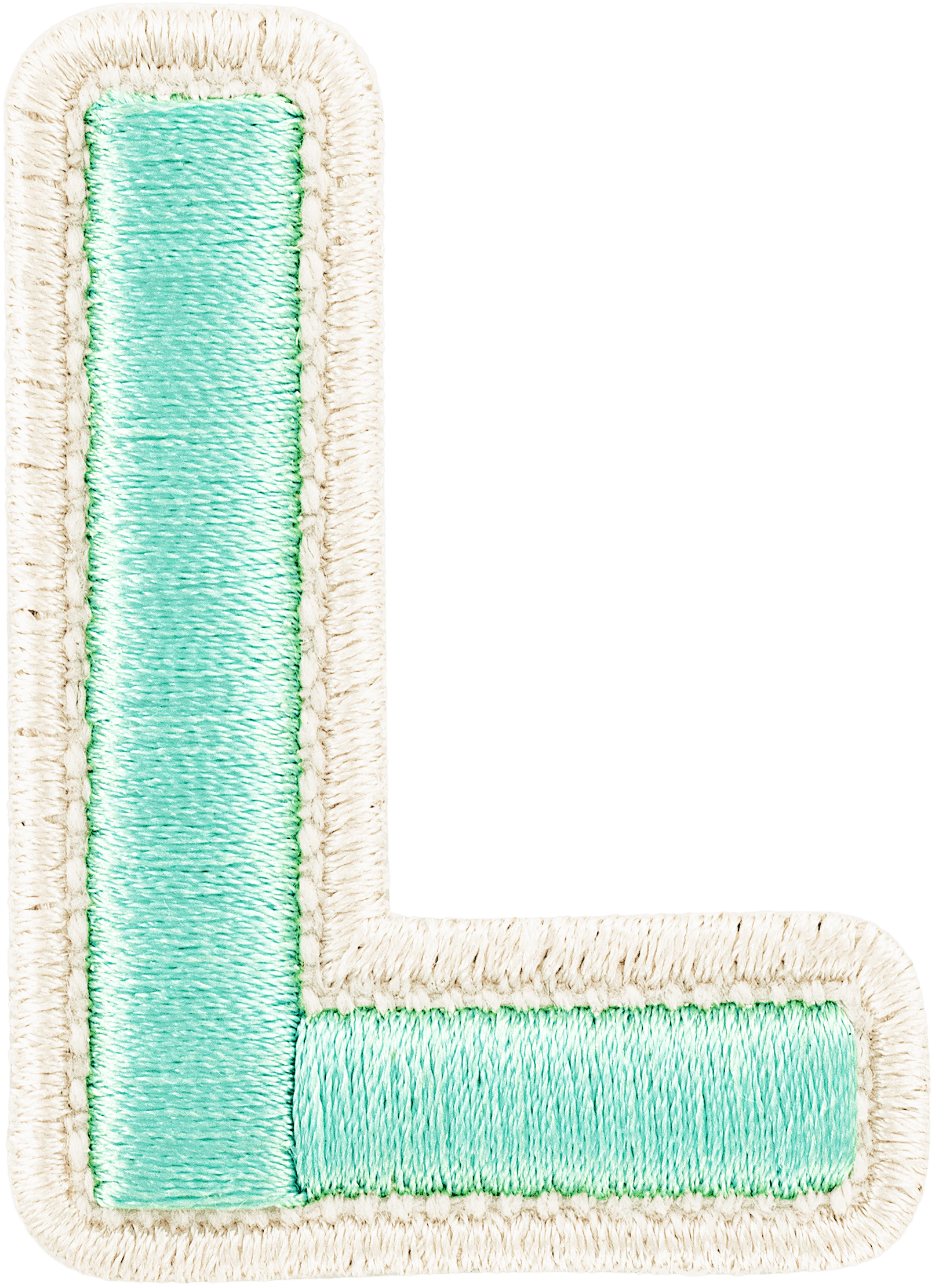 Cotton Candy Rolled Embroidery Letter Patch