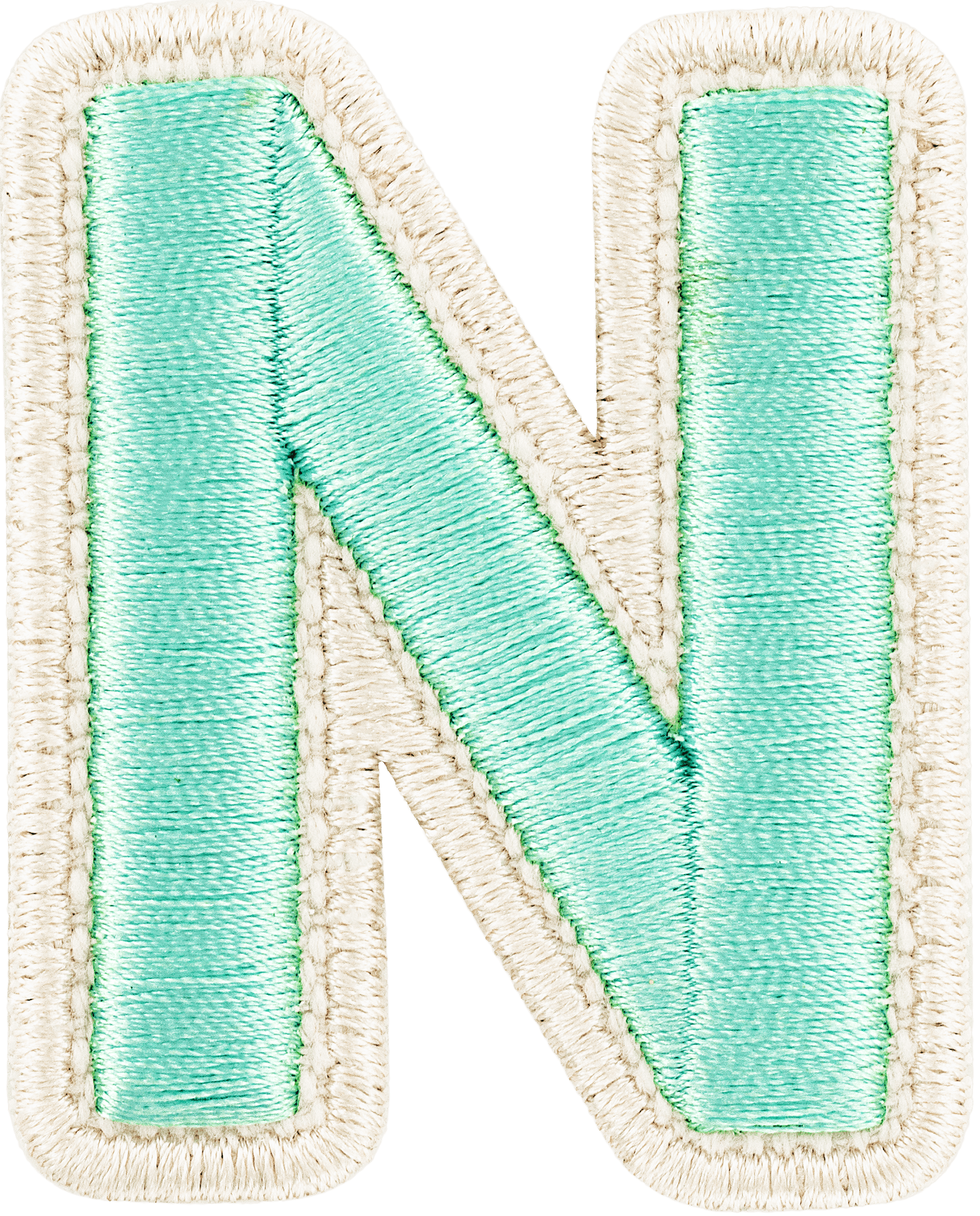 Cotton Candy Rolled Embroidery Letter Patch
