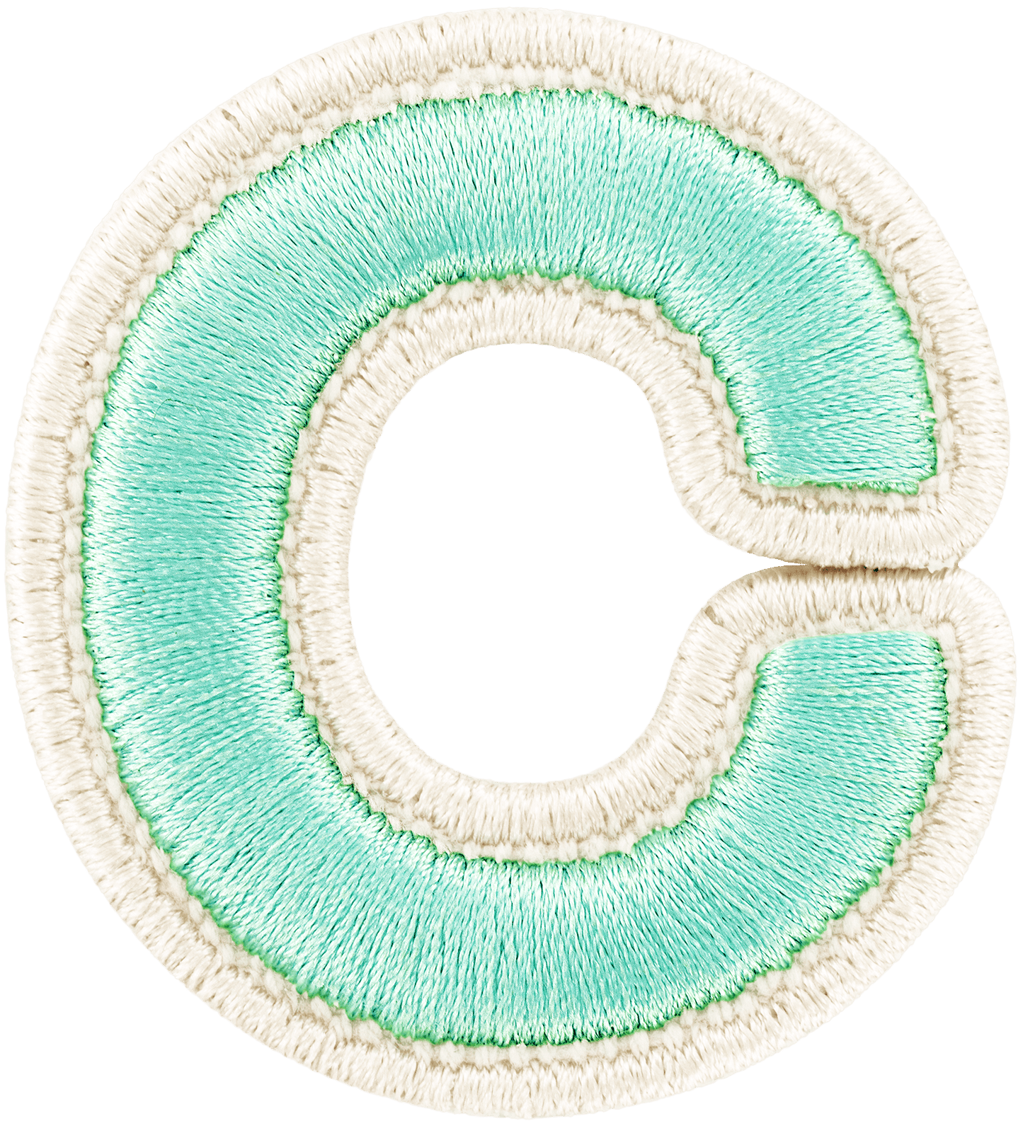 Cotton Candy Rolled Embroidery Letter Patch