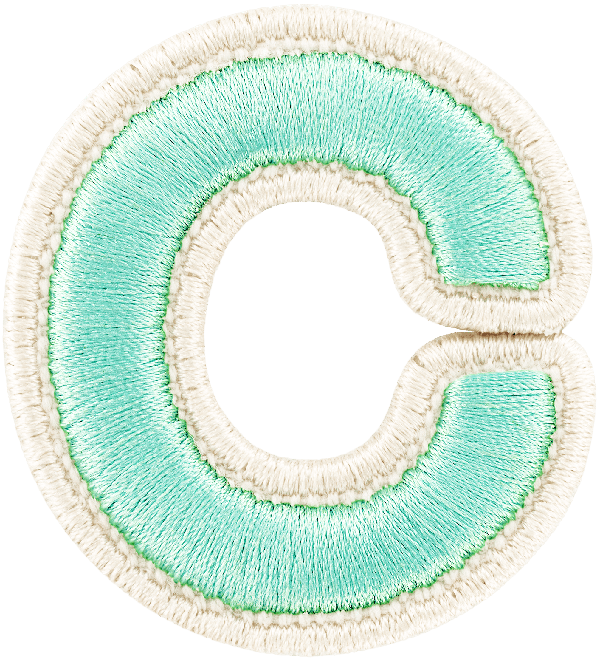 Cotton Candy Rolled Embroidery Letter Patch