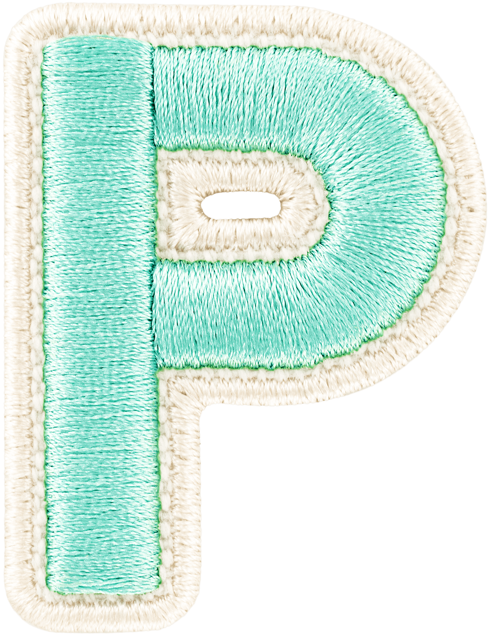 Cotton Candy Rolled Embroidery Letter Patch