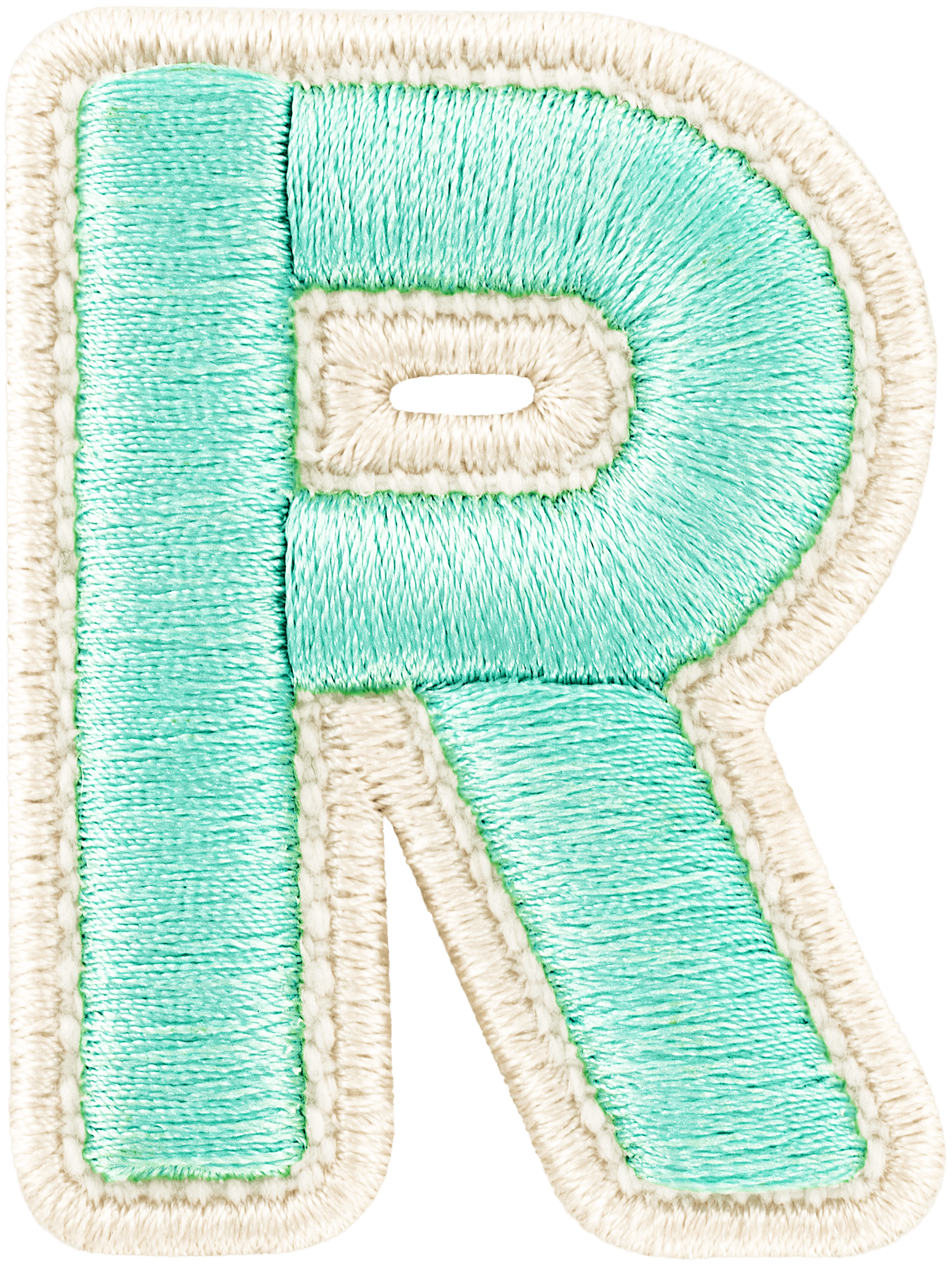 Cotton Candy Rolled Embroidery Letter Patch