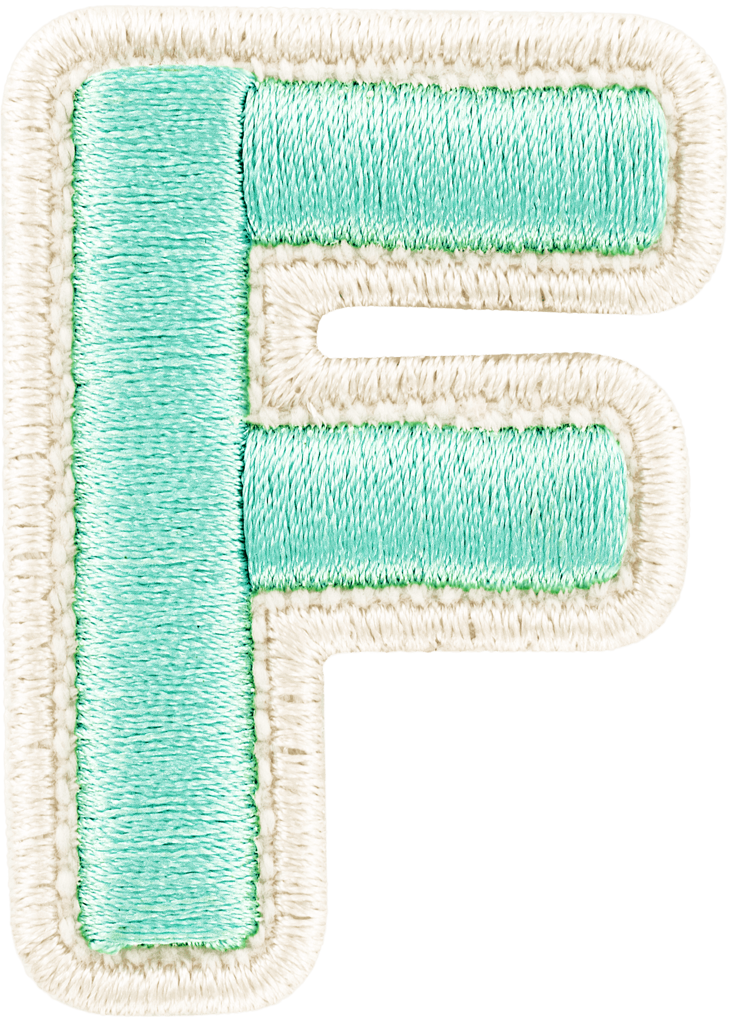 Cotton Candy Rolled Embroidery Letter Patch