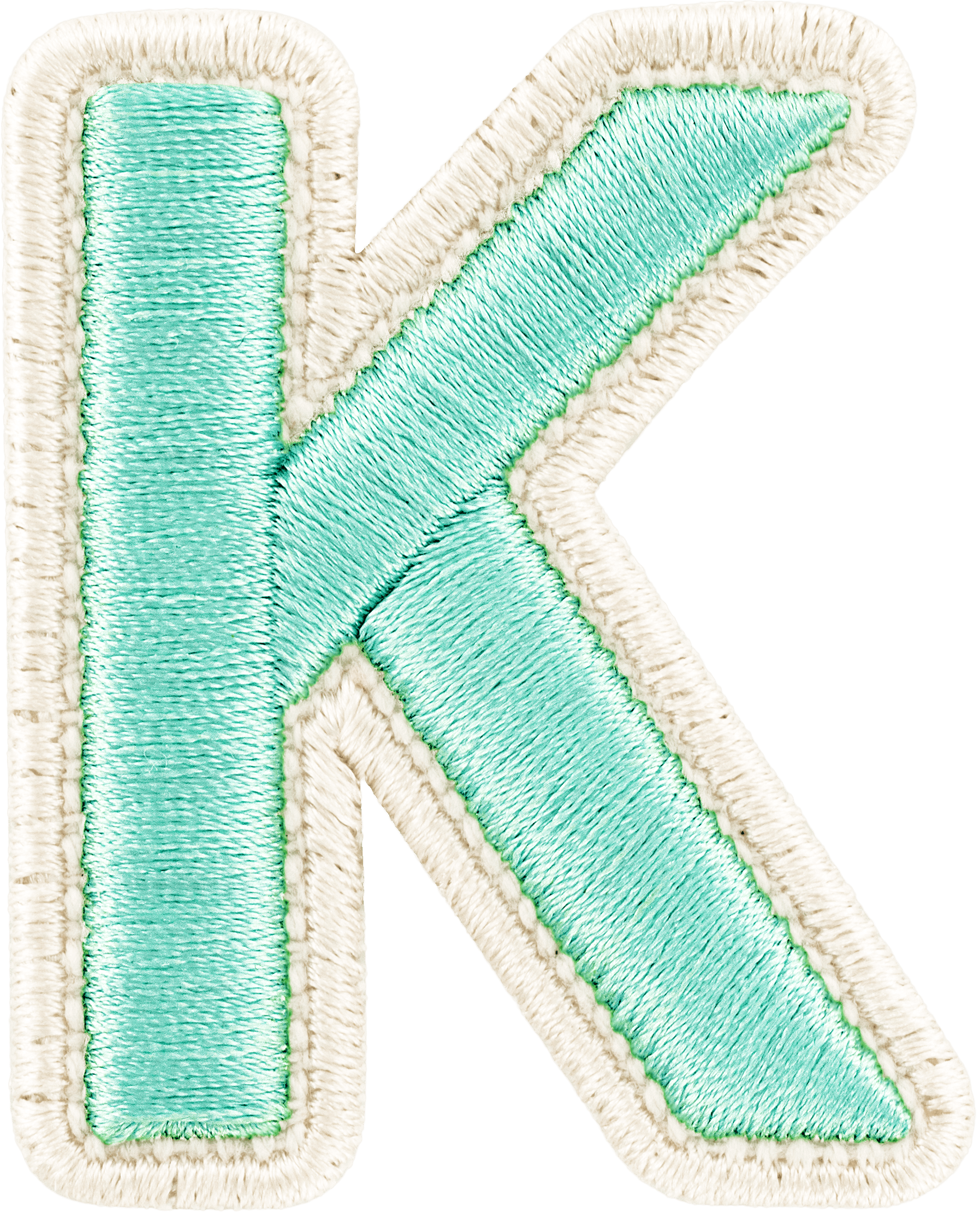 Cotton Candy Rolled Embroidery Letter Patch