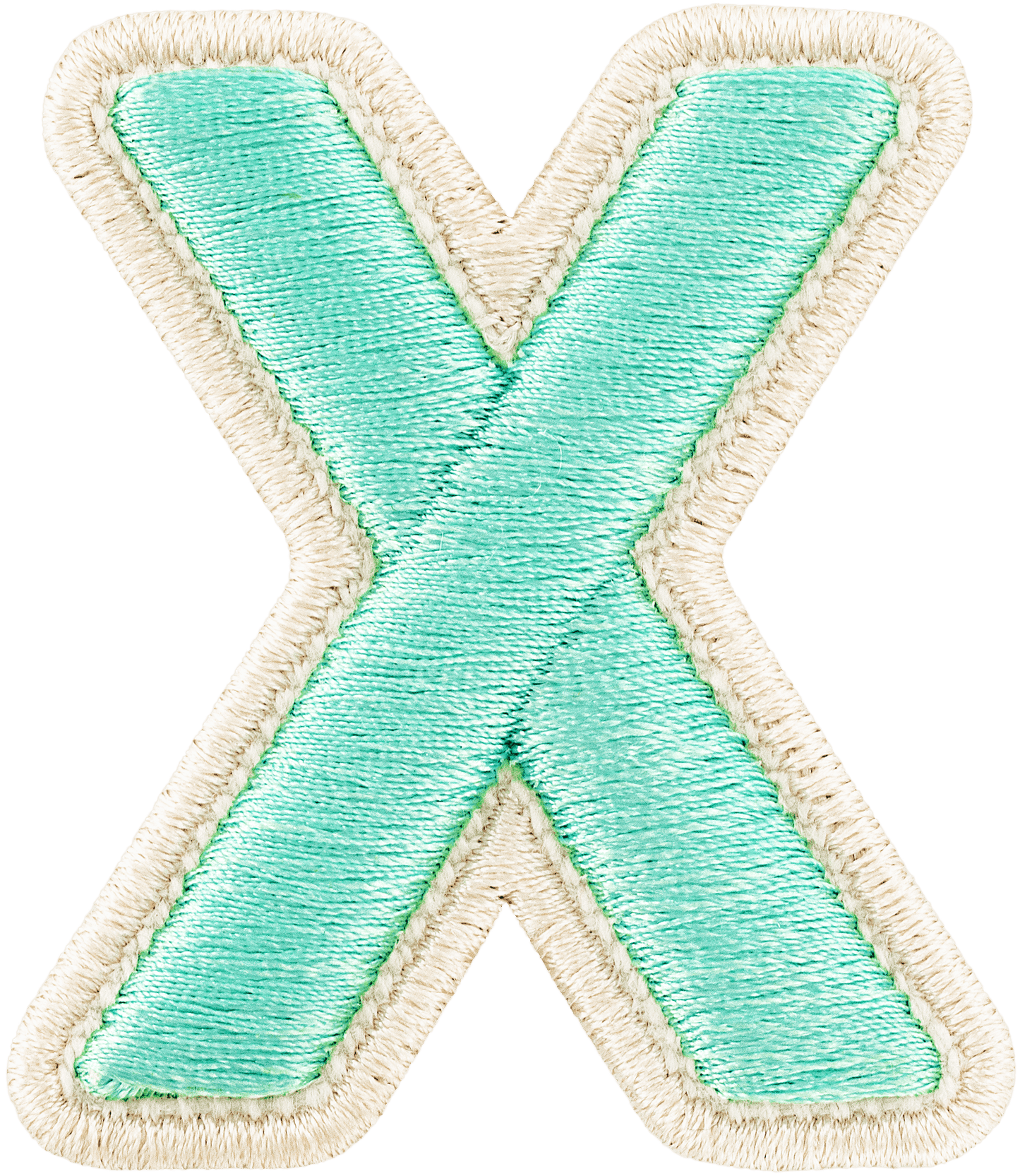 Cotton Candy Rolled Embroidery Letter Patch