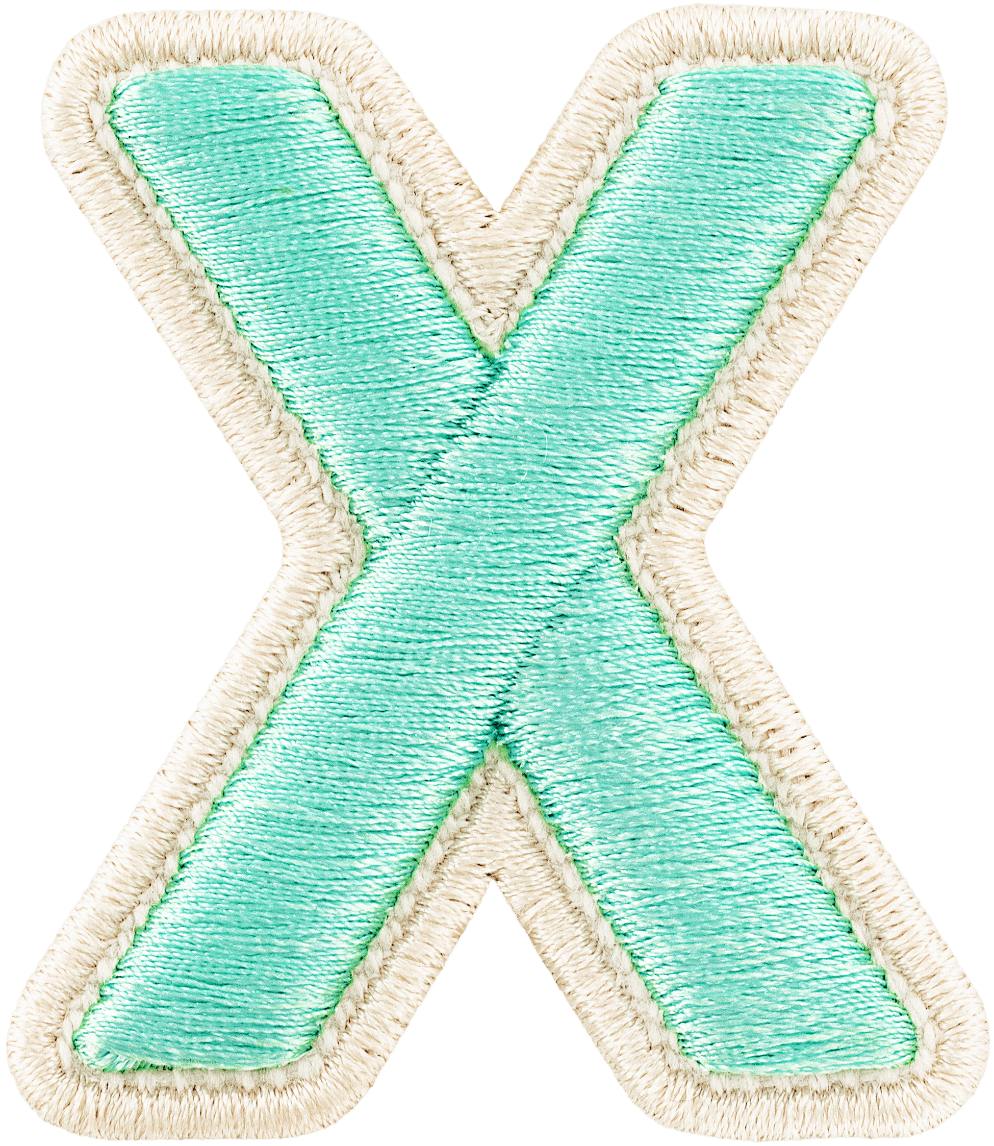 Cotton Candy Rolled Embroidery Letter Patch
