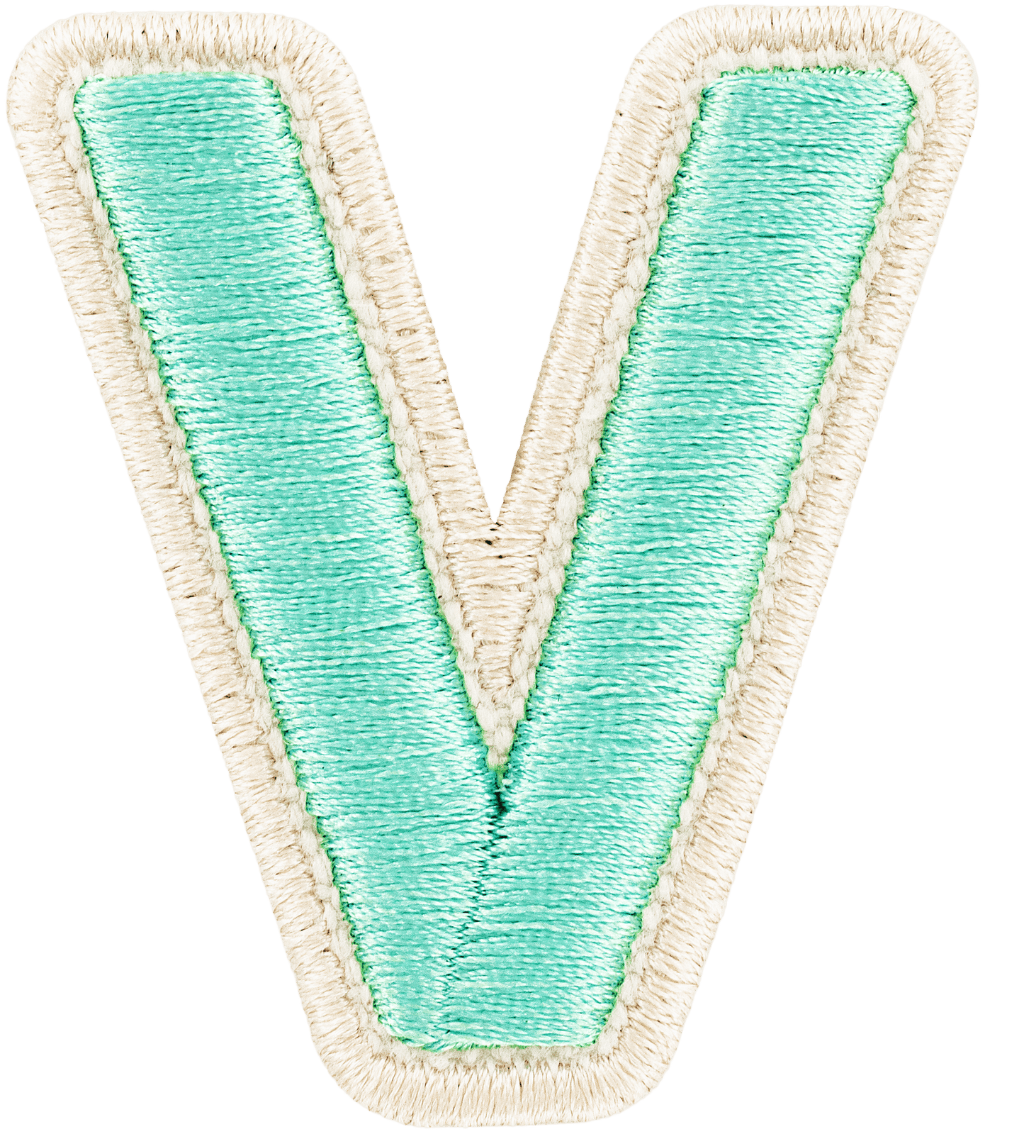 Cotton Candy Rolled Embroidery Letter Patch