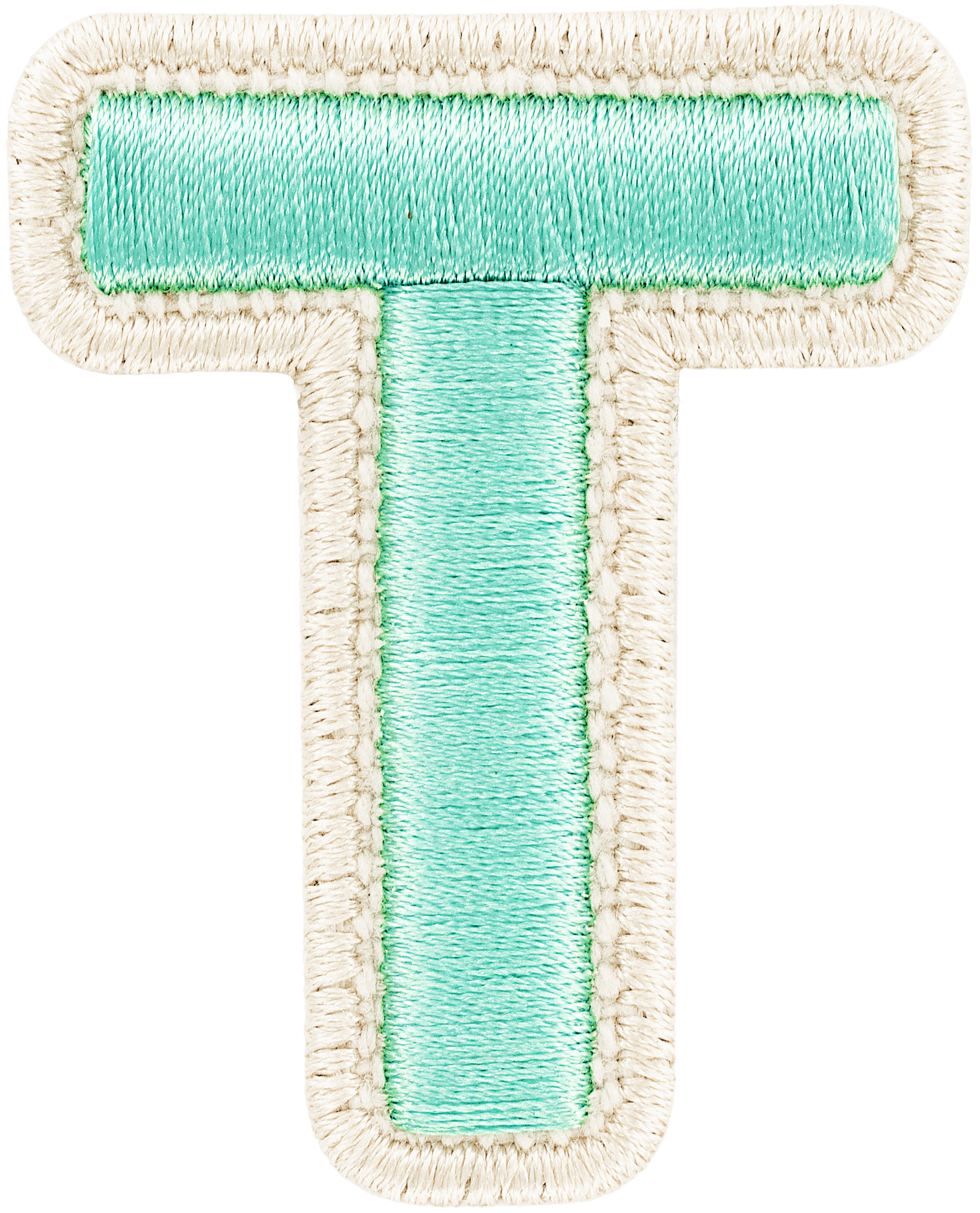 Cotton Candy Rolled Embroidery Letter Patch
