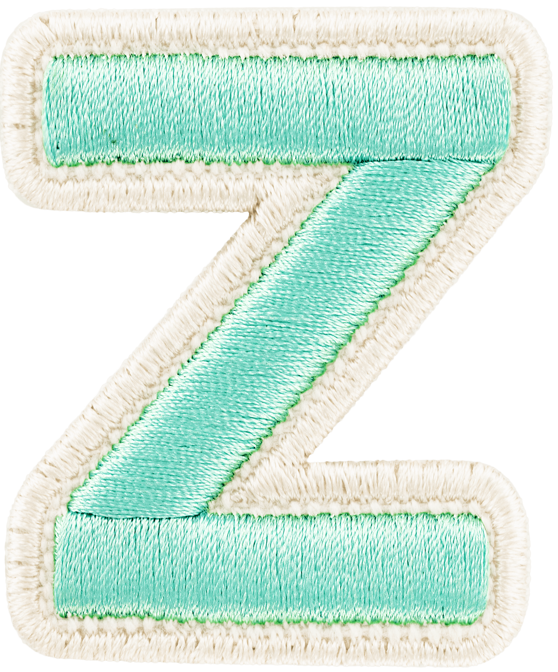 Cotton Candy Rolled Embroidery Letter Patch