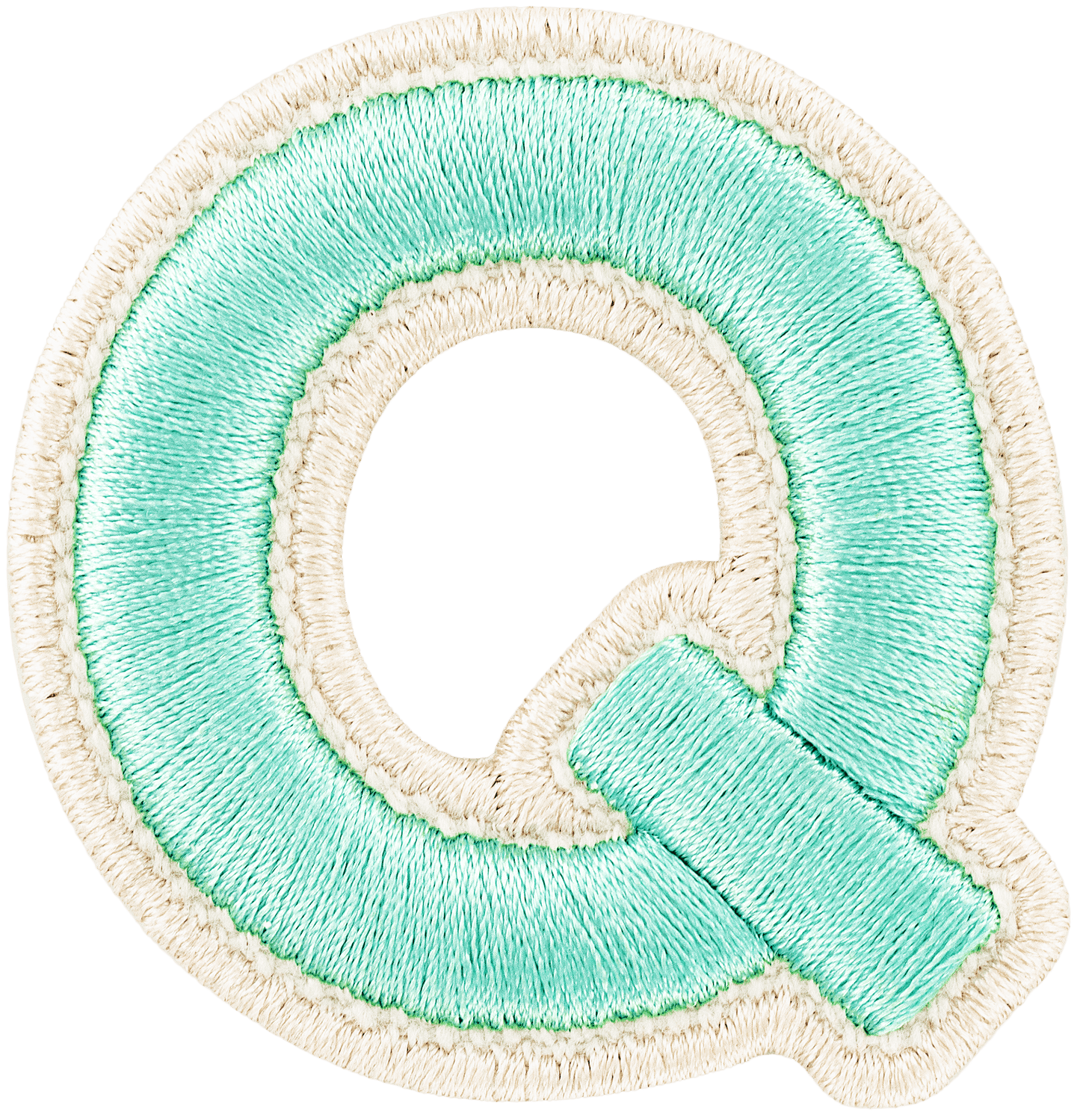 Cotton Candy Rolled Embroidery Letter Patch