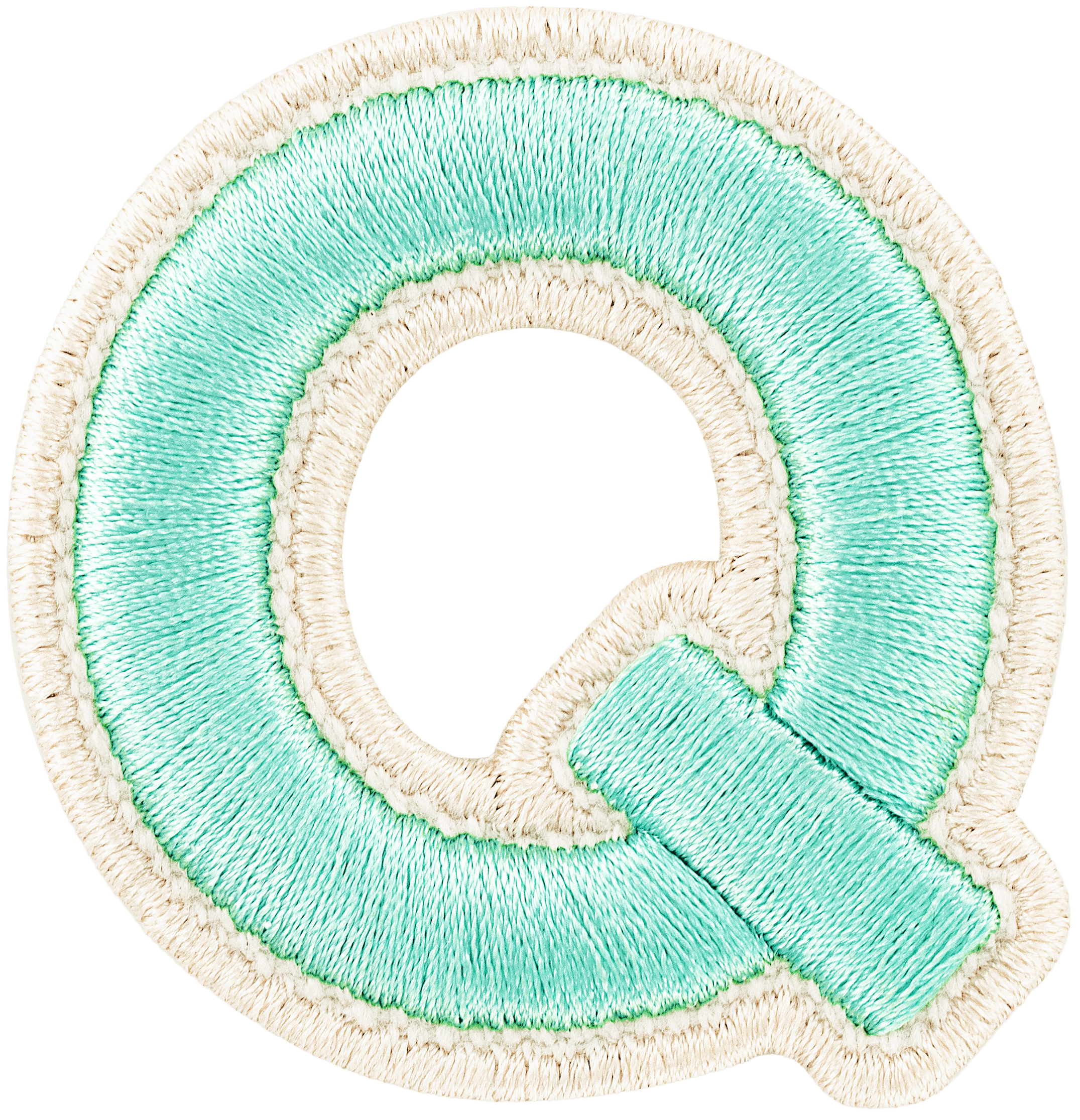 Cotton Candy Rolled Embroidery Letter Patch