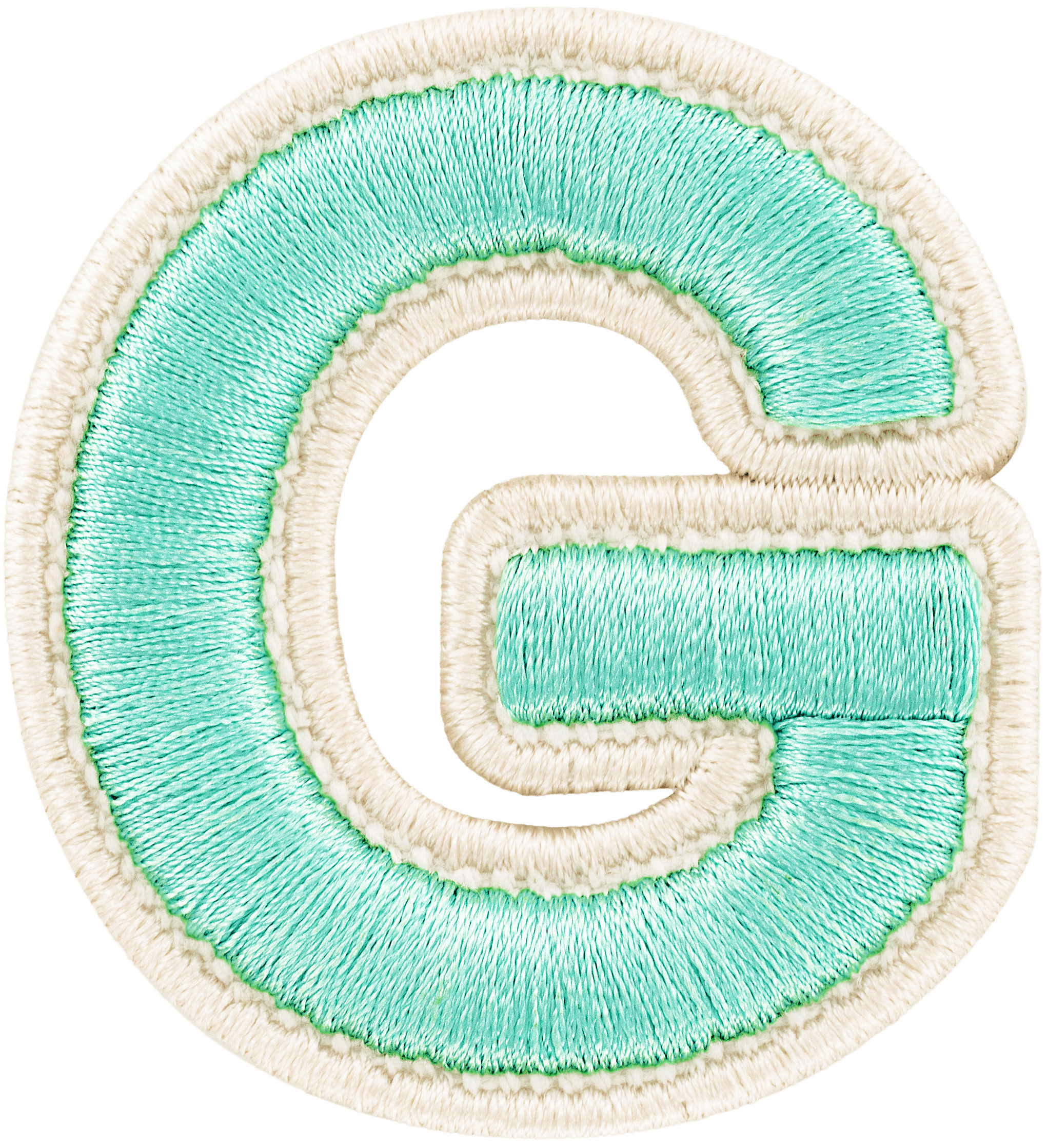 Cotton Candy Rolled Embroidery Letter Patch