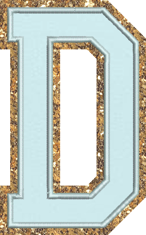 Jumbo Sky Glitter Varsity Letter Patch