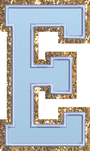 Jumbo Periwinkle Glitter Varsity Letter Patch