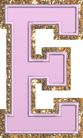 Jumbo Grape Glitter Varsity Letter Patch