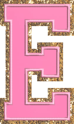 Jumbo Bubblegum Glitter Varsity Letter Patch