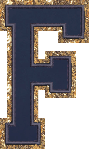 Jumbo Sapphire Glitter Varsity Letter Patch