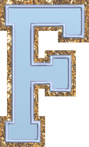 Jumbo Periwinkle Glitter Varsity Letter Patch