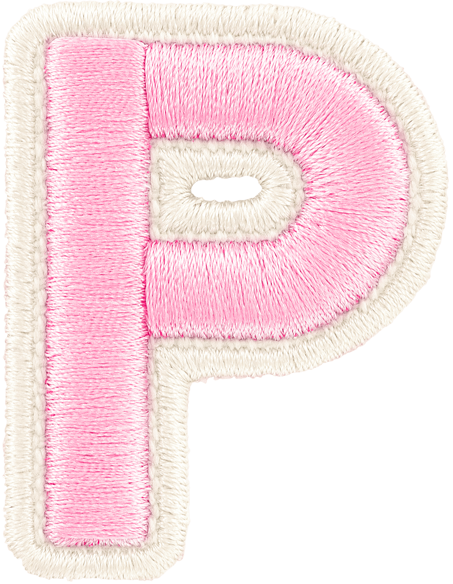 Flamingo Rolled Embroidery Letter Patch