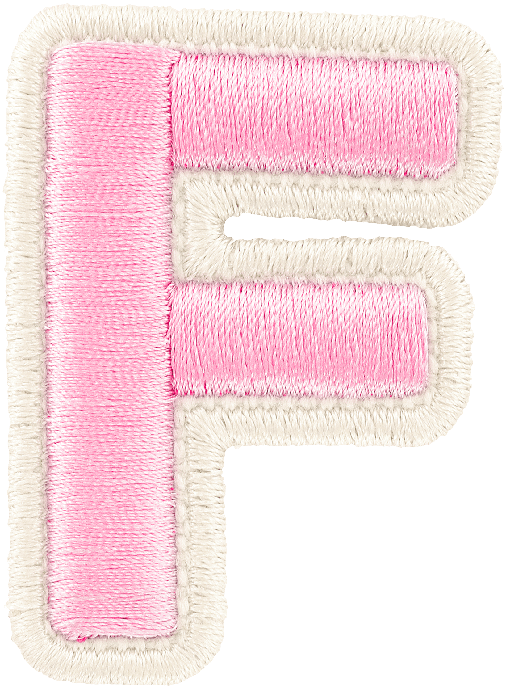 Flamingo Rolled Embroidery Letter Patch