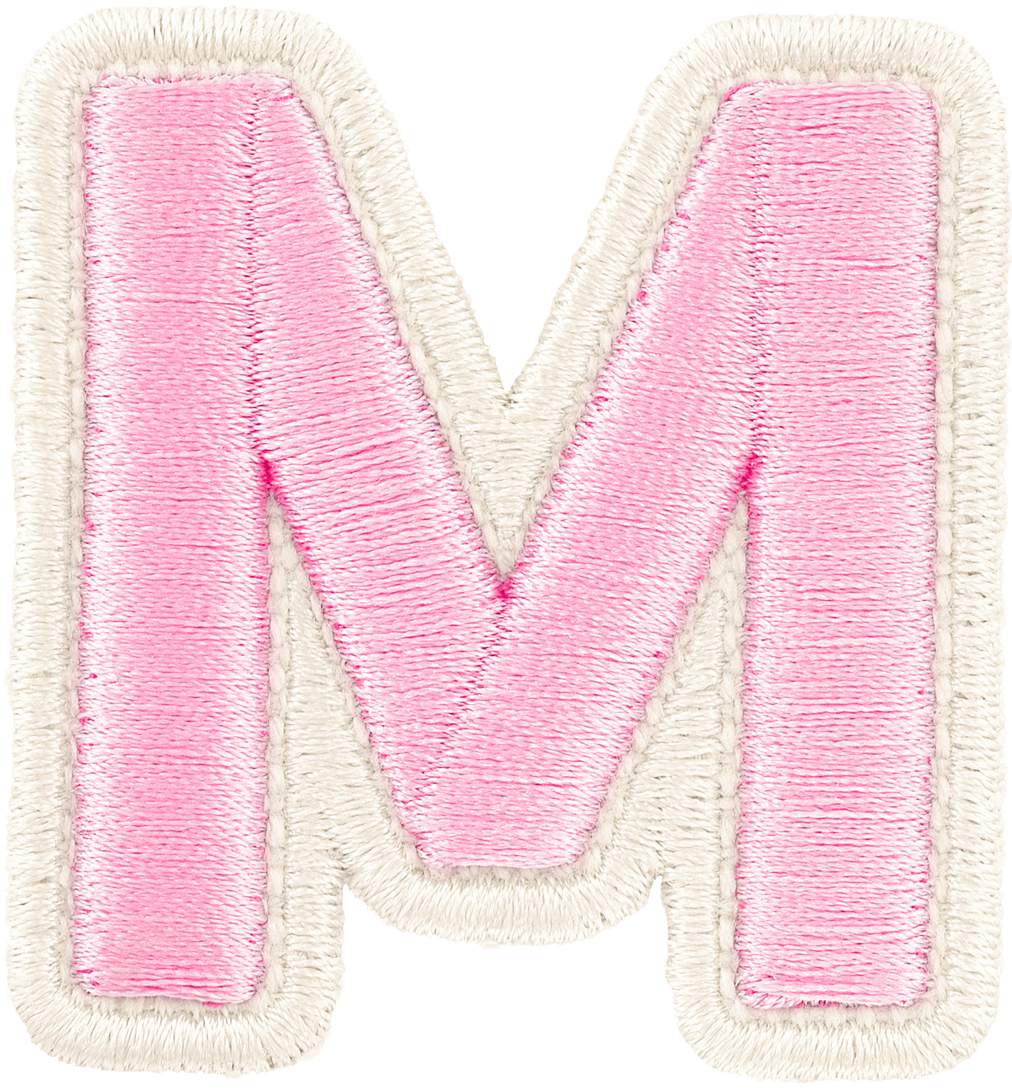 Flamingo Rolled Embroidery Letter Patch