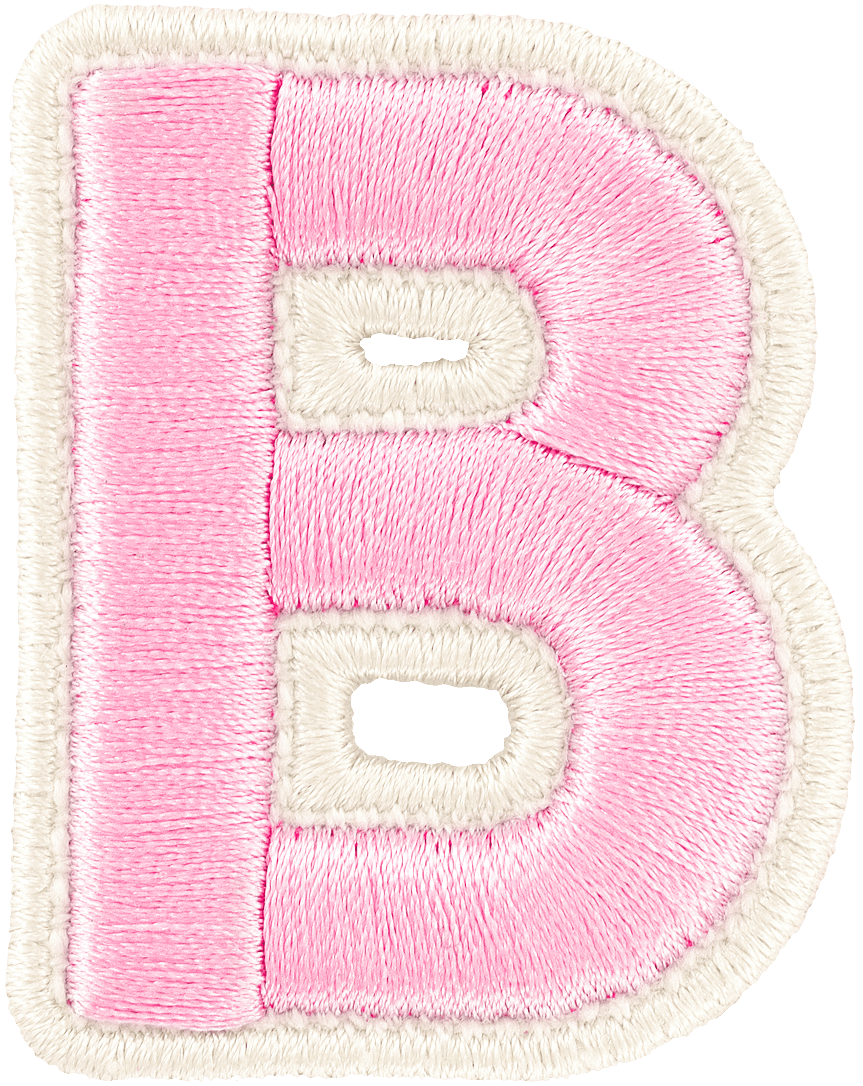 Flamingo Rolled Embroidery Letter Patch
