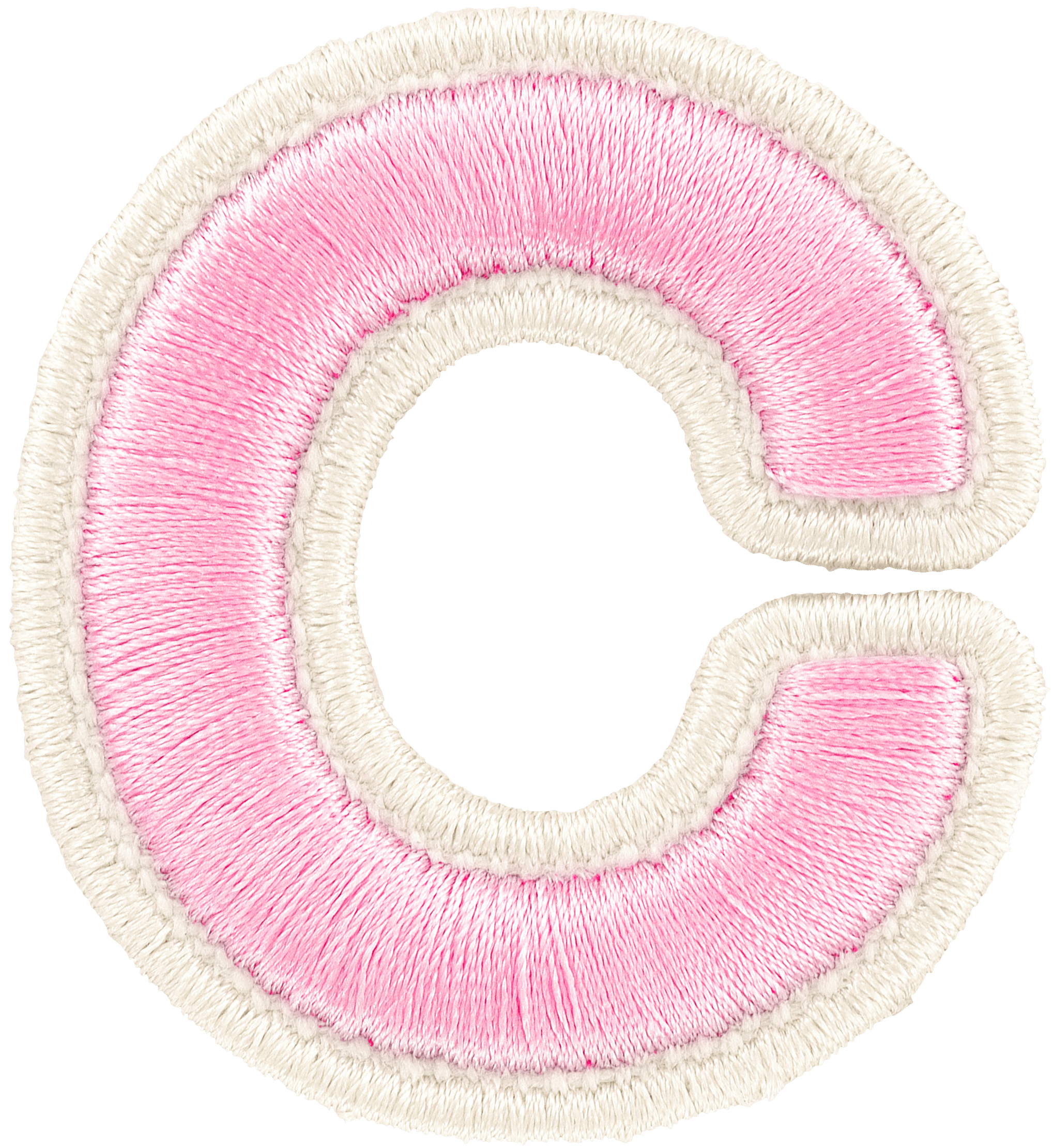 Flamingo Rolled Embroidery Letter Patch