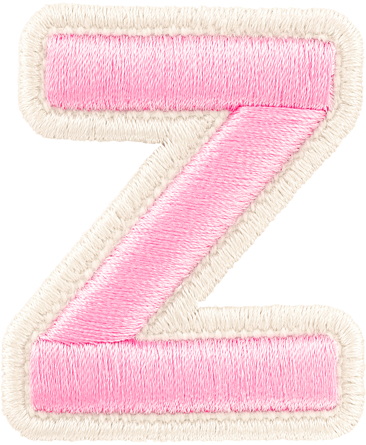 Flamingo Rolled Embroidery Letter Patch