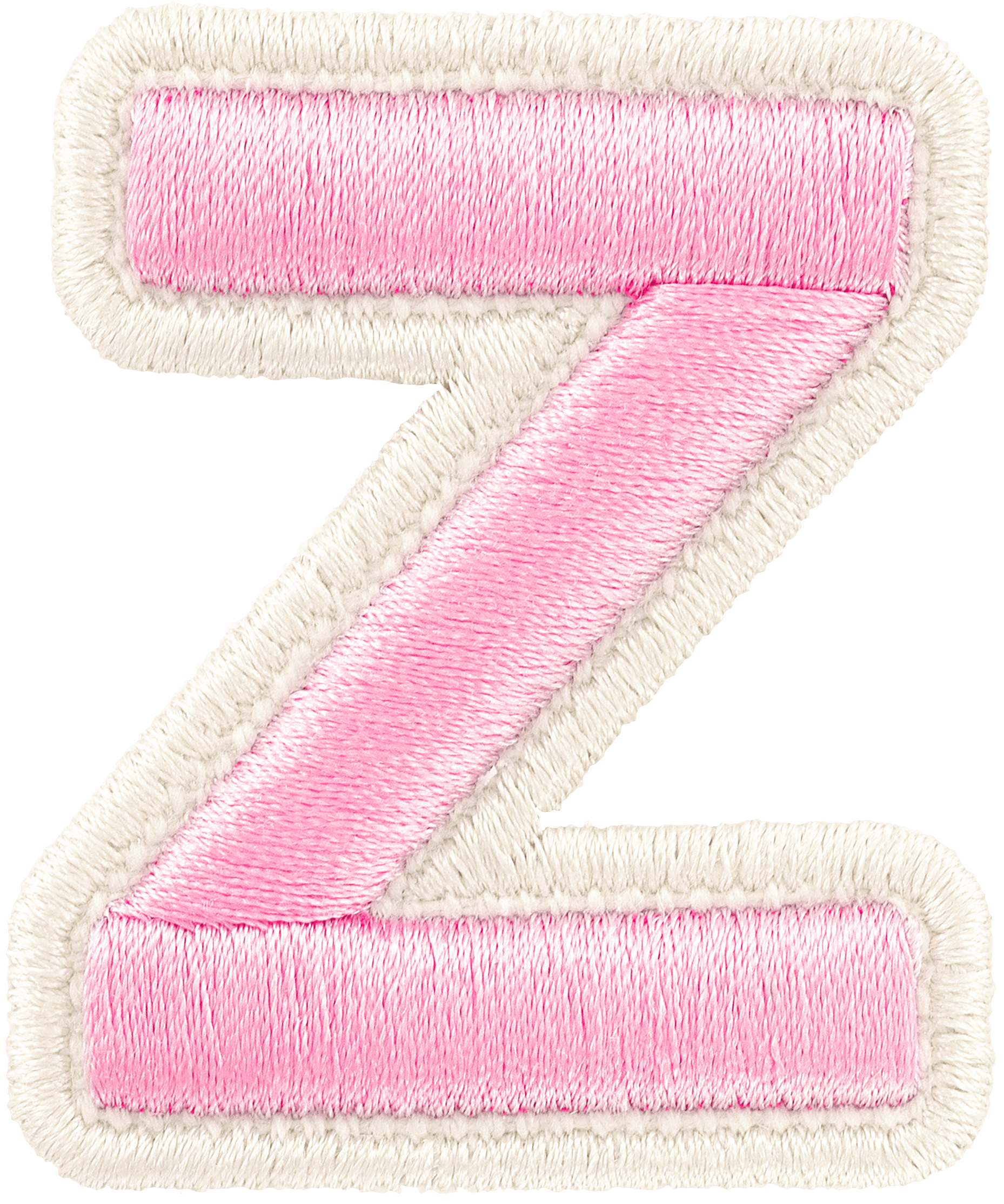 Flamingo Rolled Embroidery Letter Patch