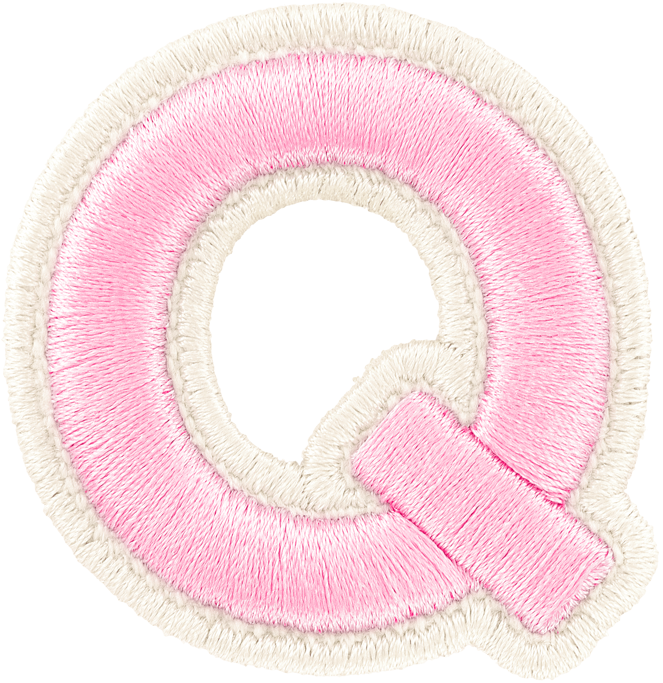 Flamingo Rolled Embroidery Letter Patch