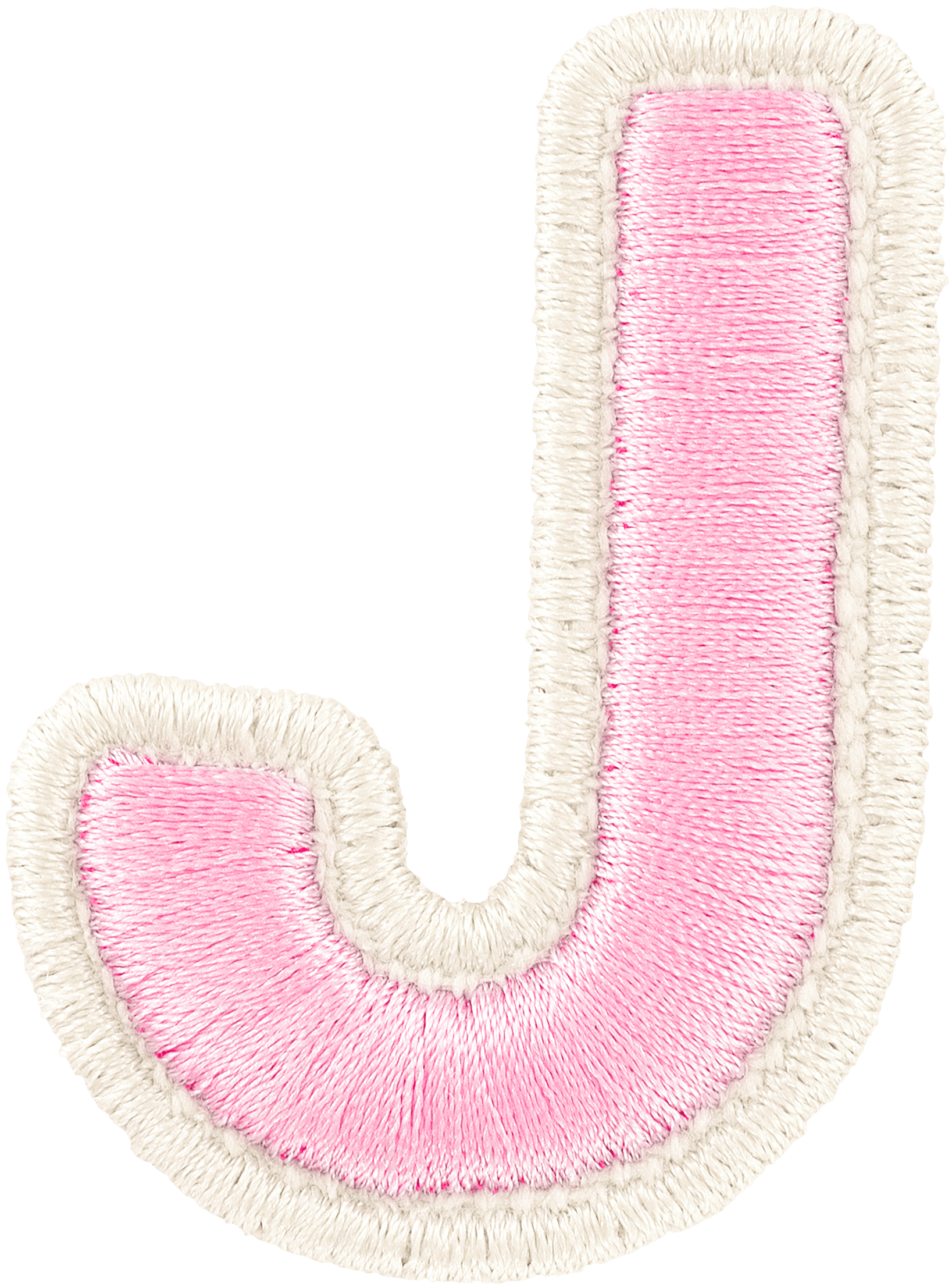 Flamingo Rolled Embroidery Letter Patch