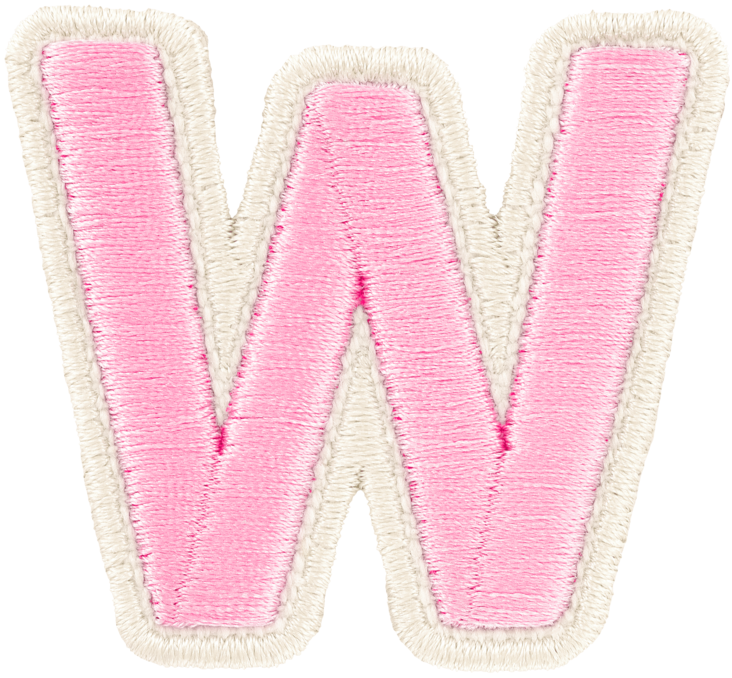 Flamingo Rolled Embroidery Letter Patch
