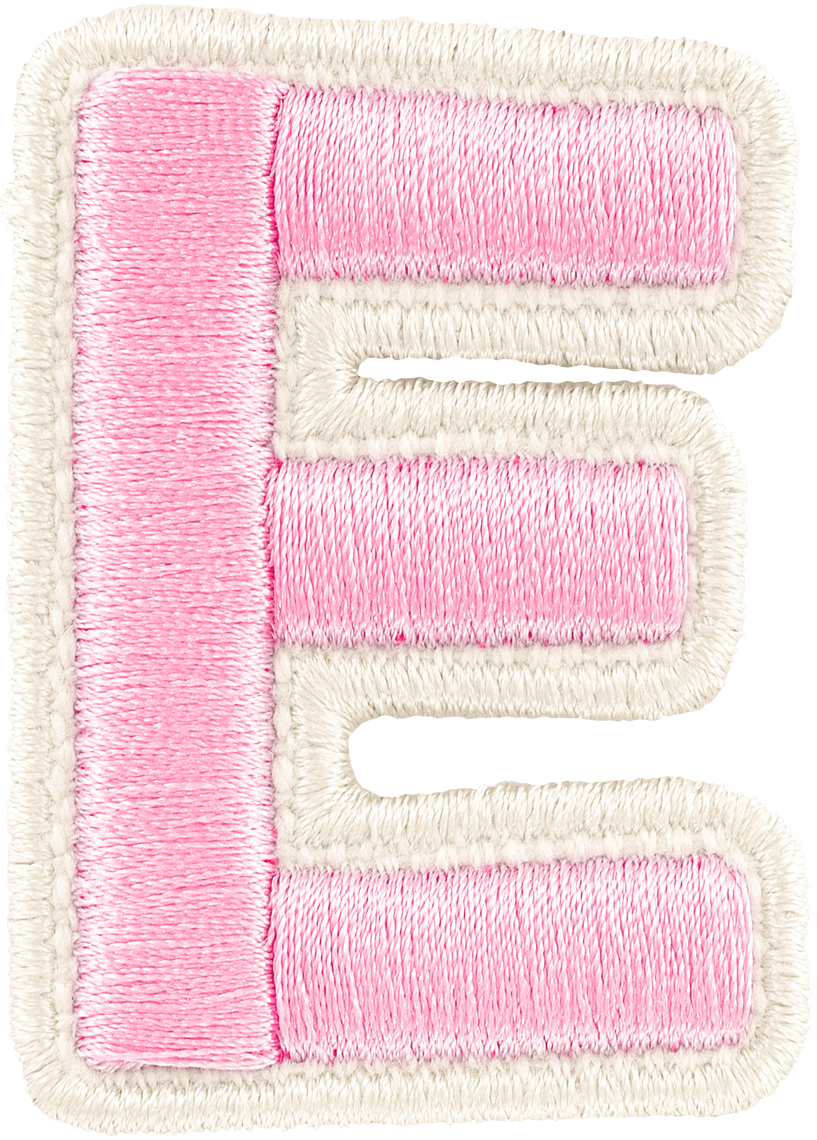 Flamingo Rolled Embroidery Letter Patch