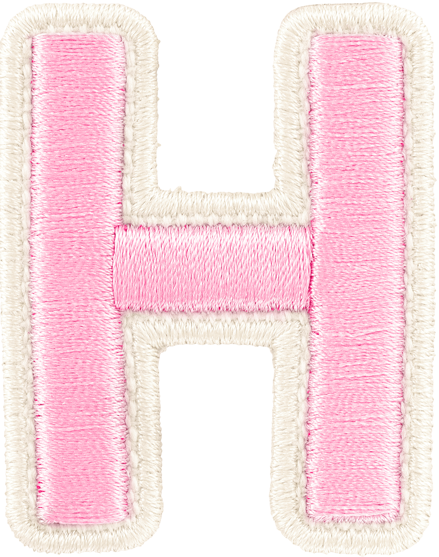 Flamingo Rolled Embroidery Letter Patch