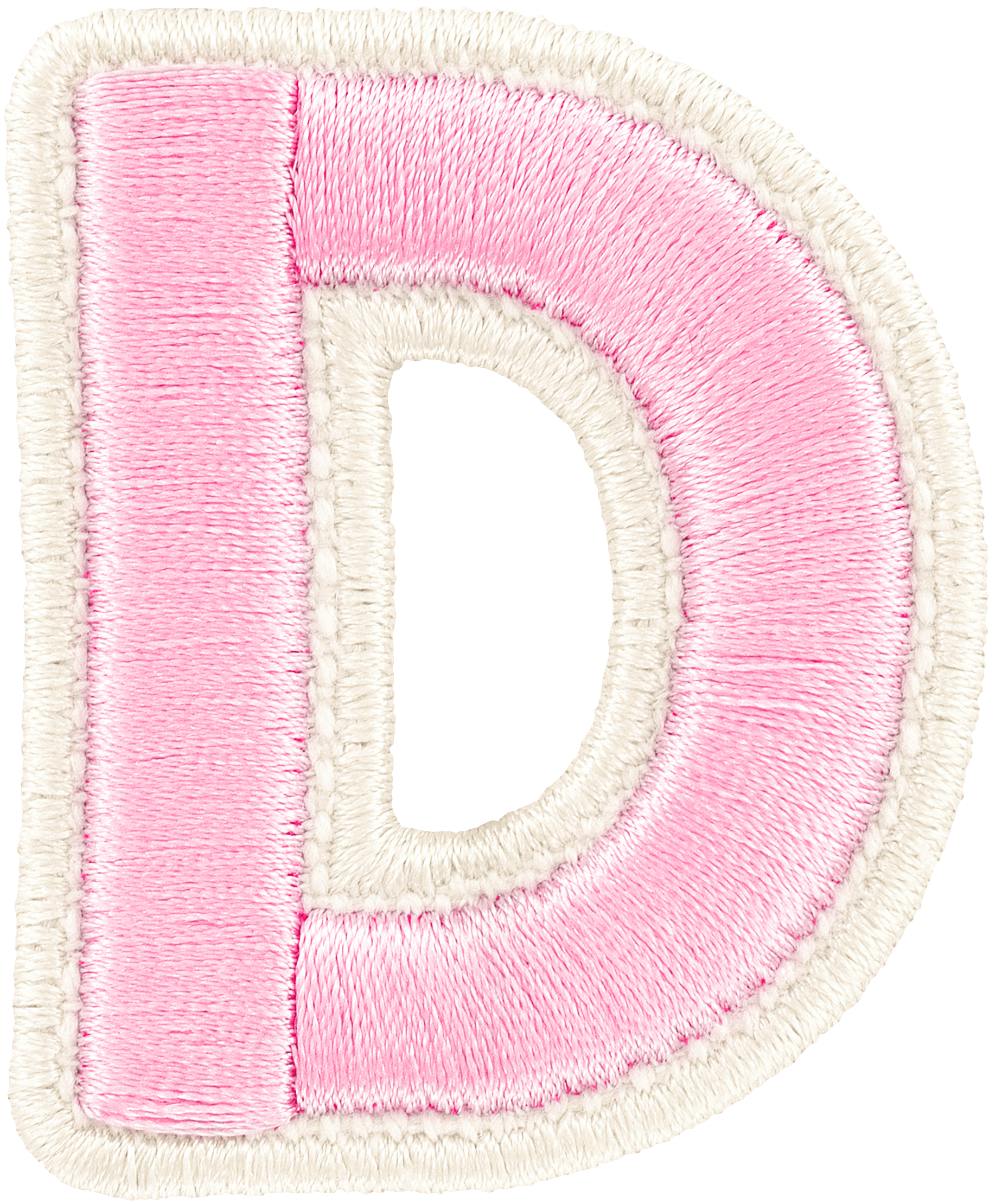 Flamingo Rolled Embroidery Letter Patch