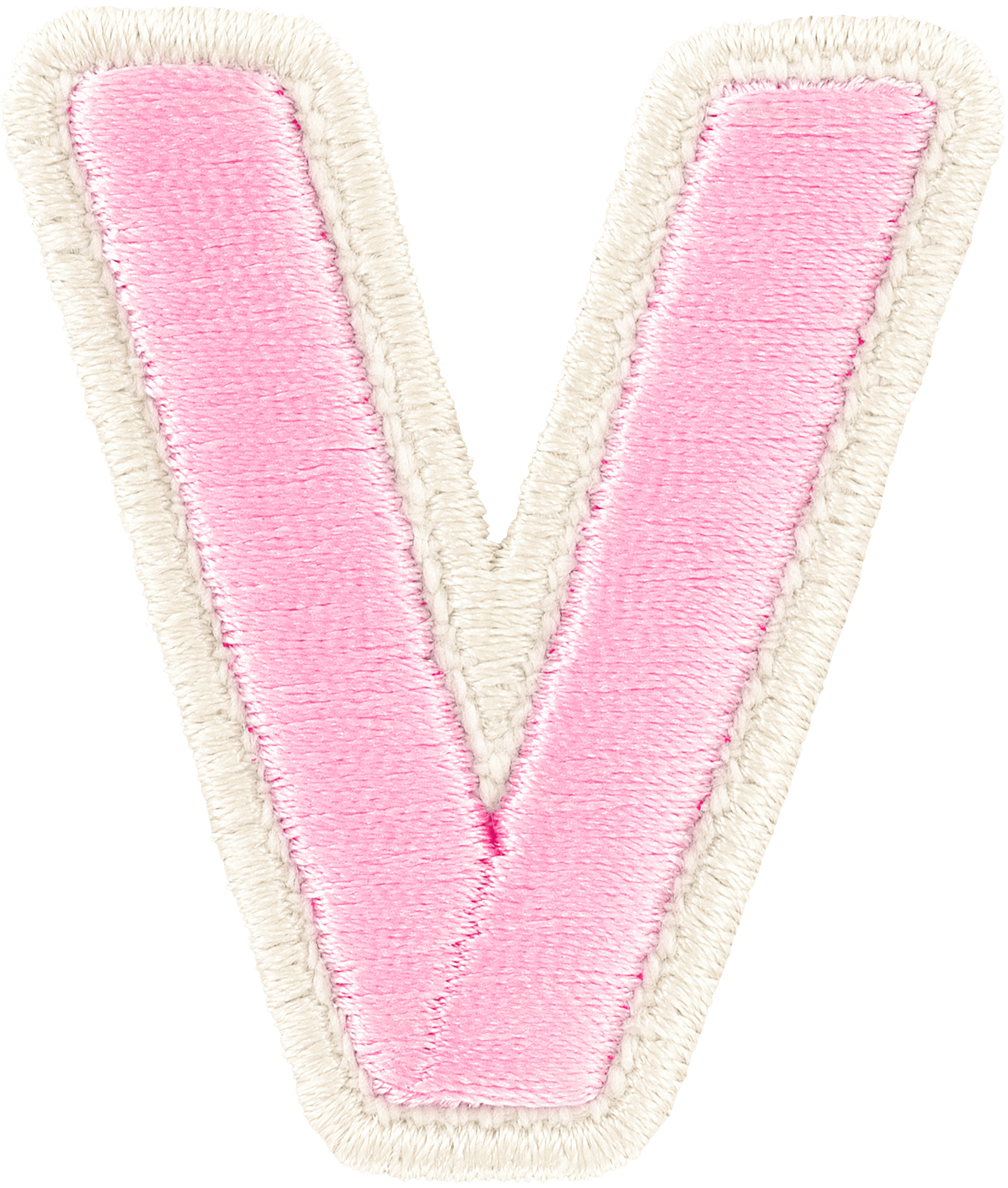 Flamingo Rolled Embroidery Letter Patch