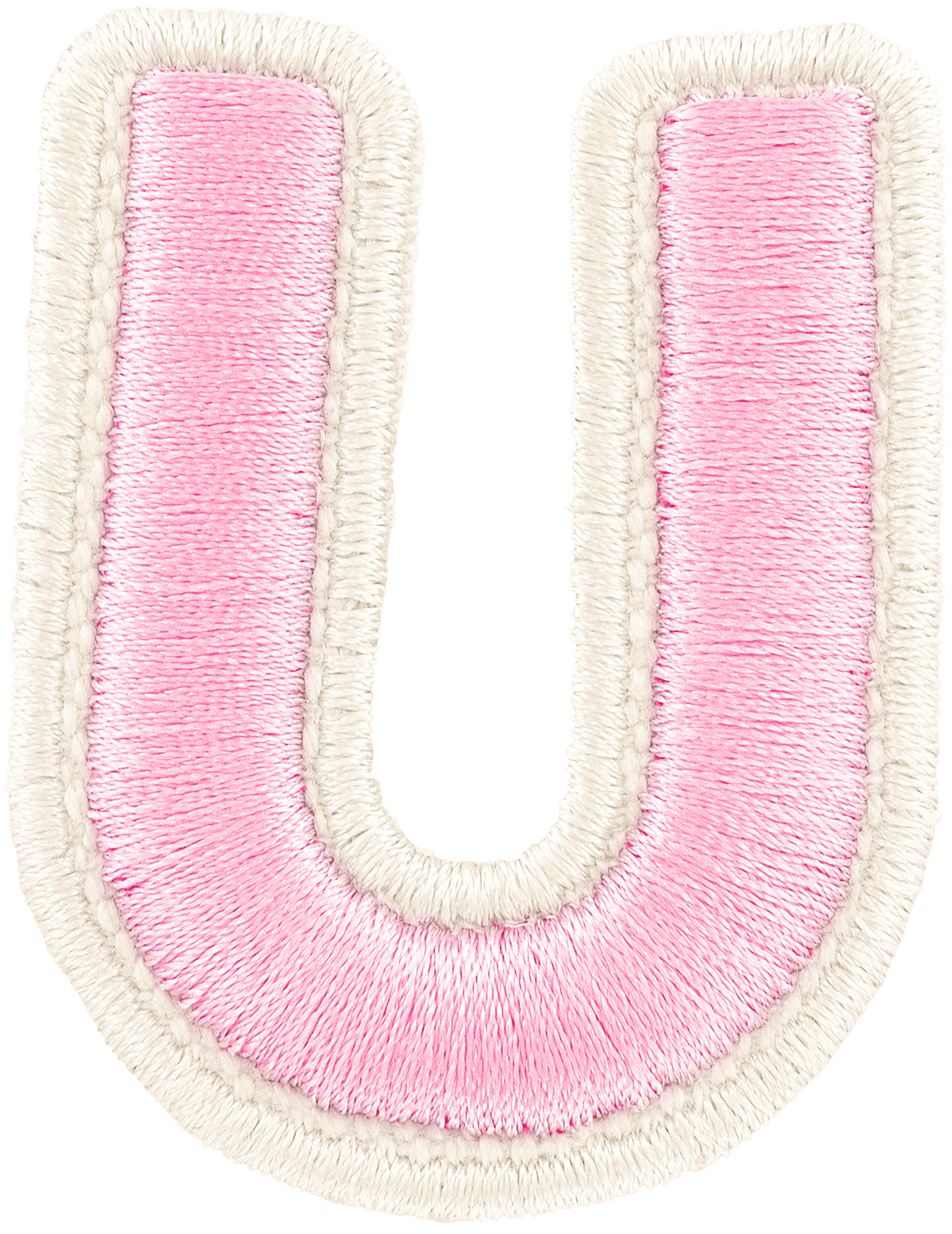 Flamingo Rolled Embroidery Letter Patch