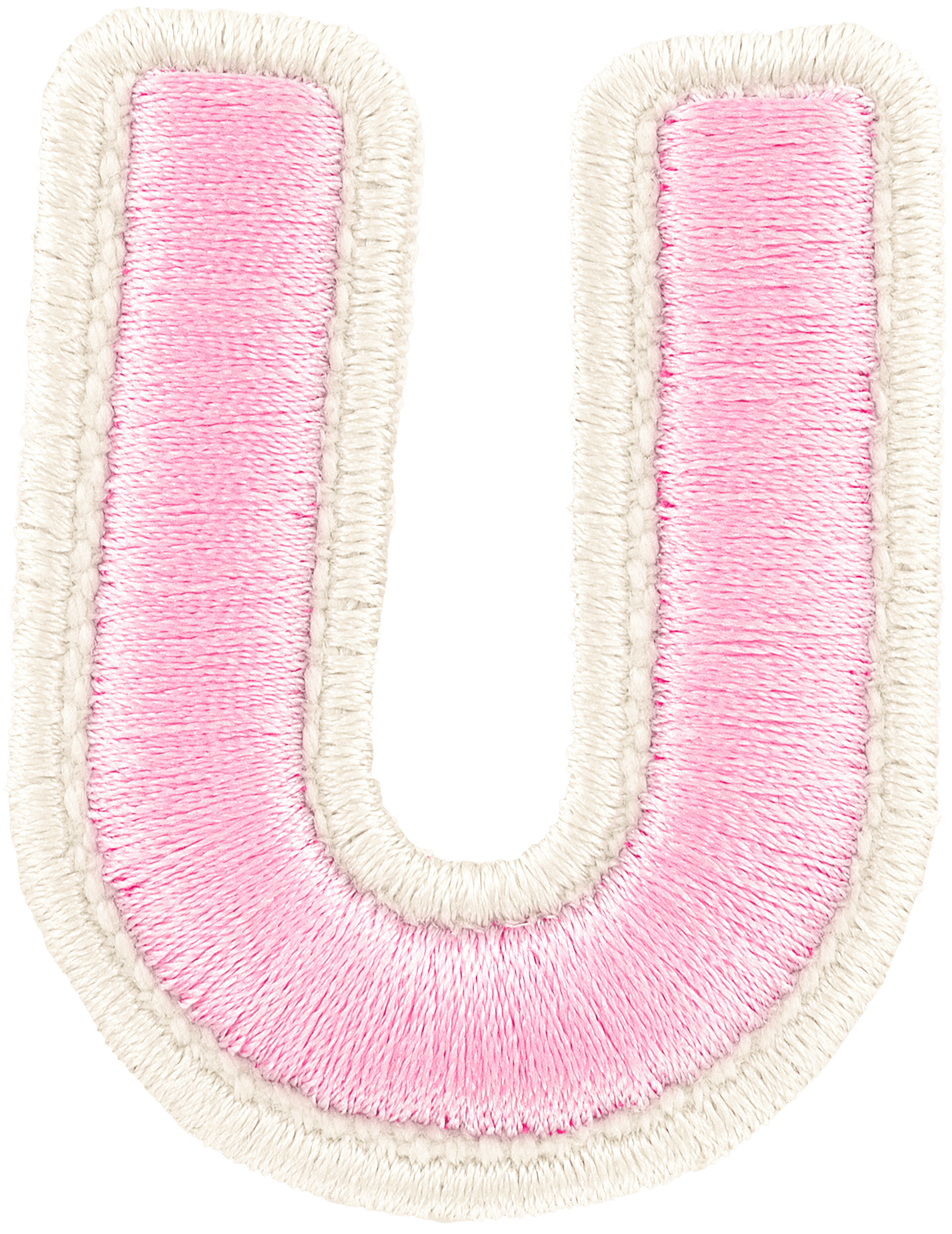 Flamingo Rolled Embroidery Letter Patch