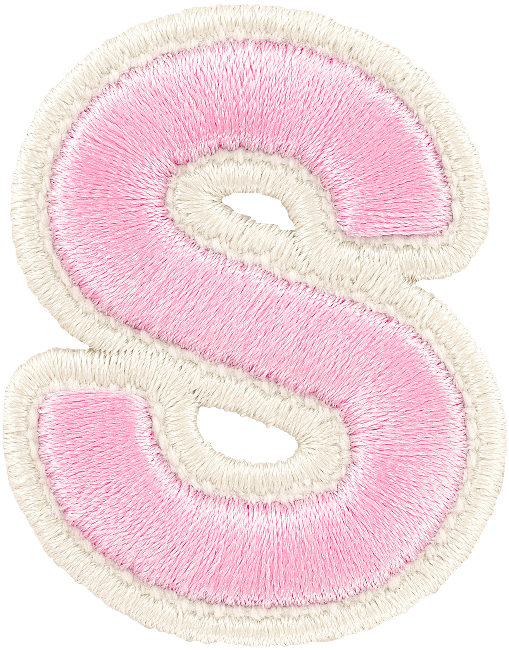 Flamingo Rolled Embroidery Letter Patch