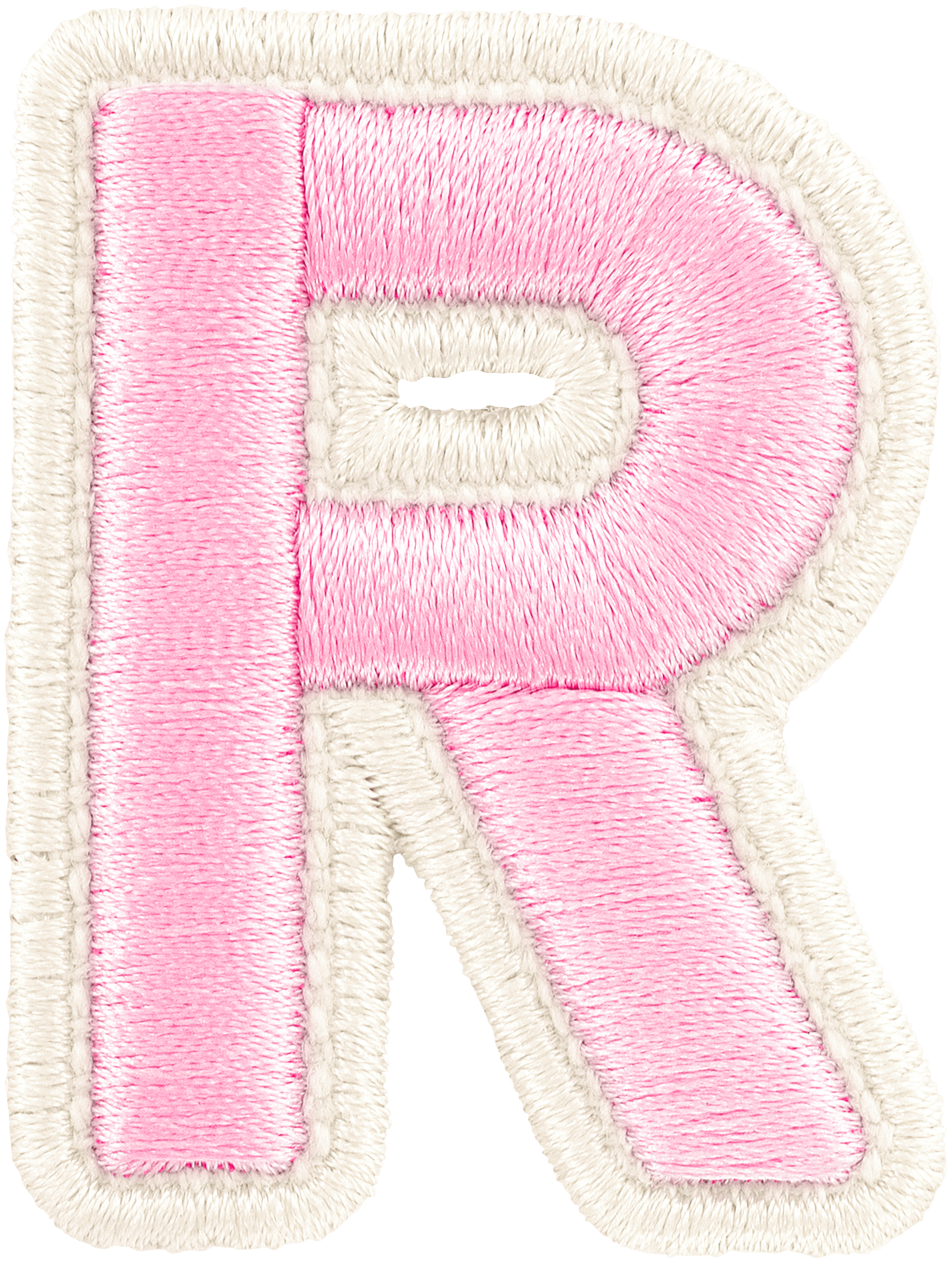 Flamingo Rolled Embroidery Letter Patch