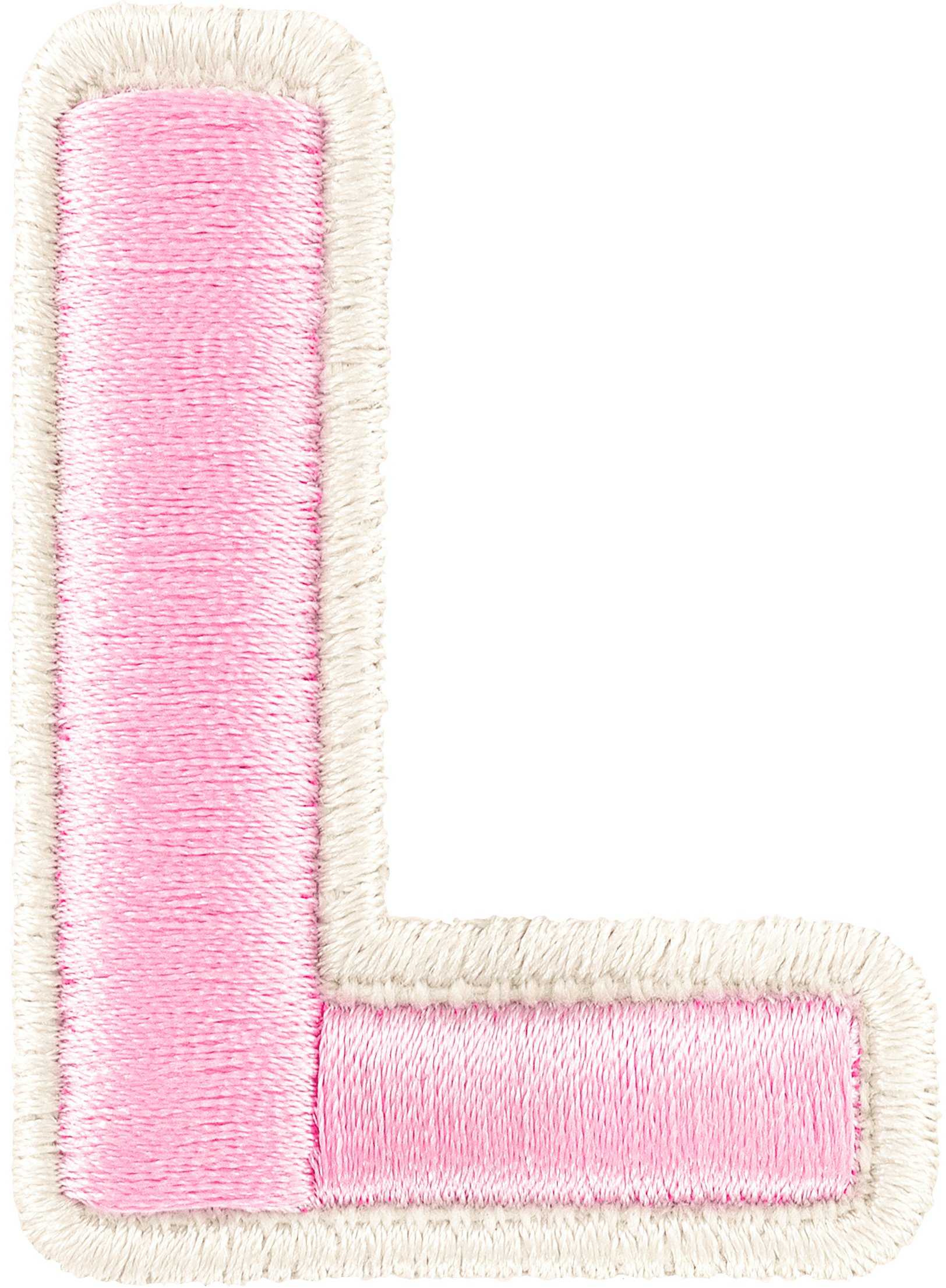 Flamingo Rolled Embroidery Letter Patch