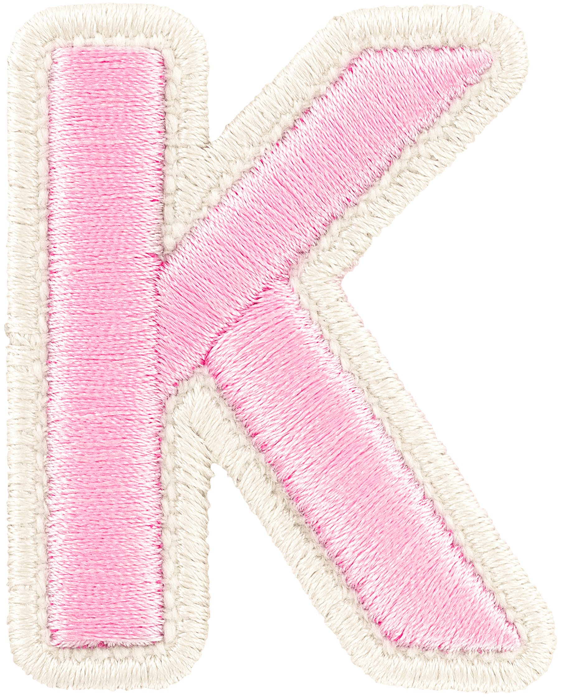 Flamingo Rolled Embroidery Letter Patch
