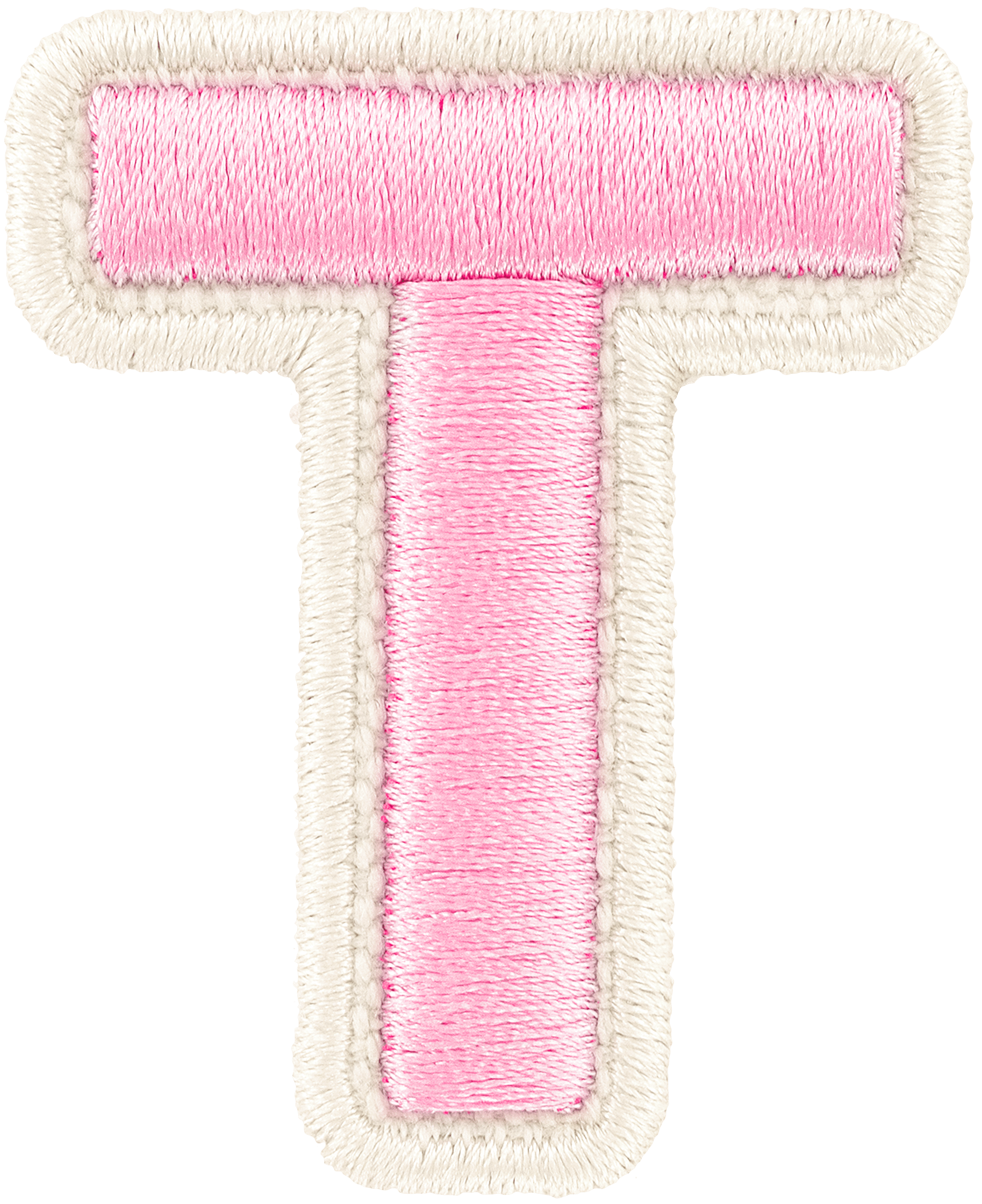 Flamingo Rolled Embroidery Letter Patch