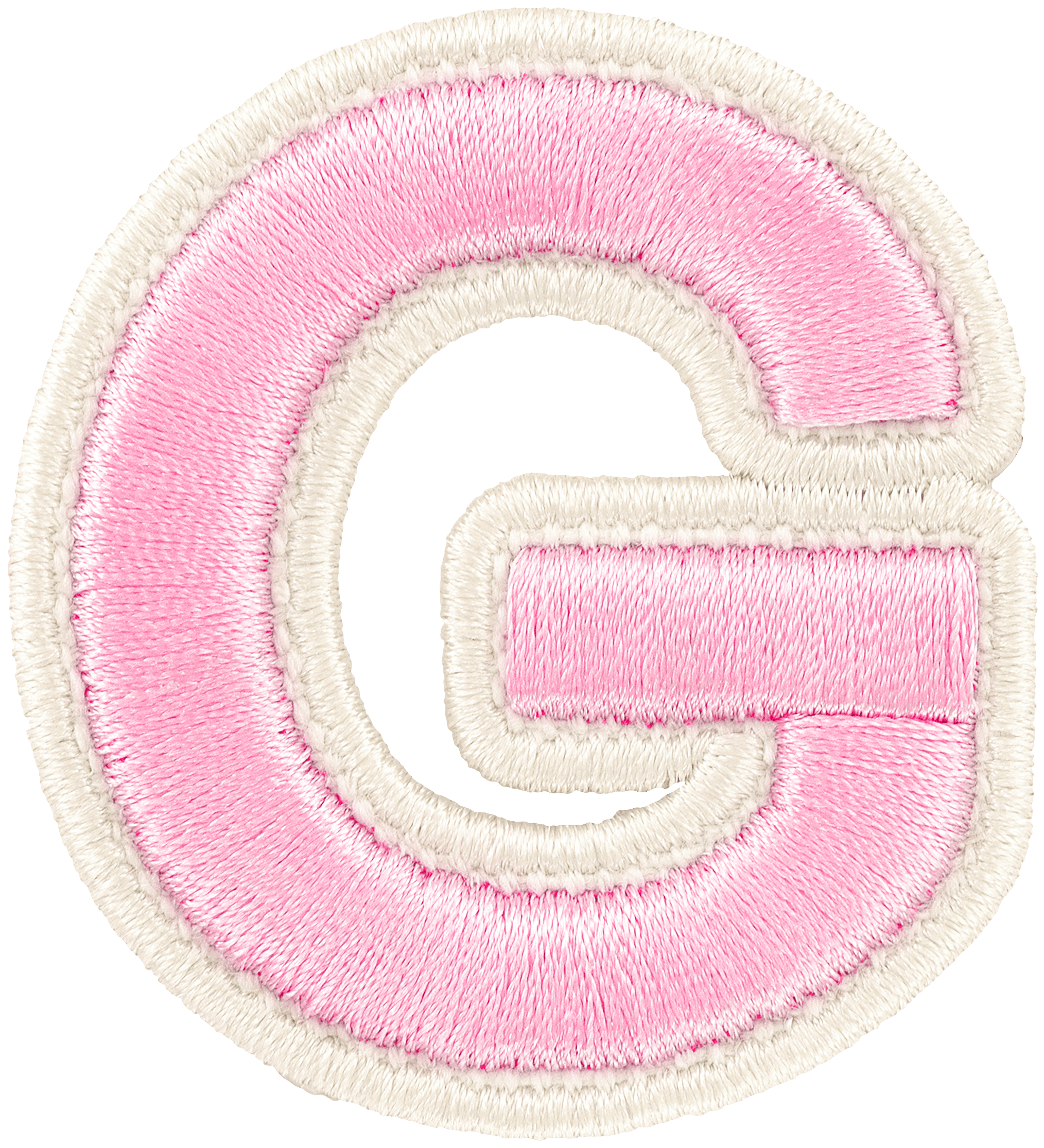 Flamingo Rolled Embroidery Letter Patch